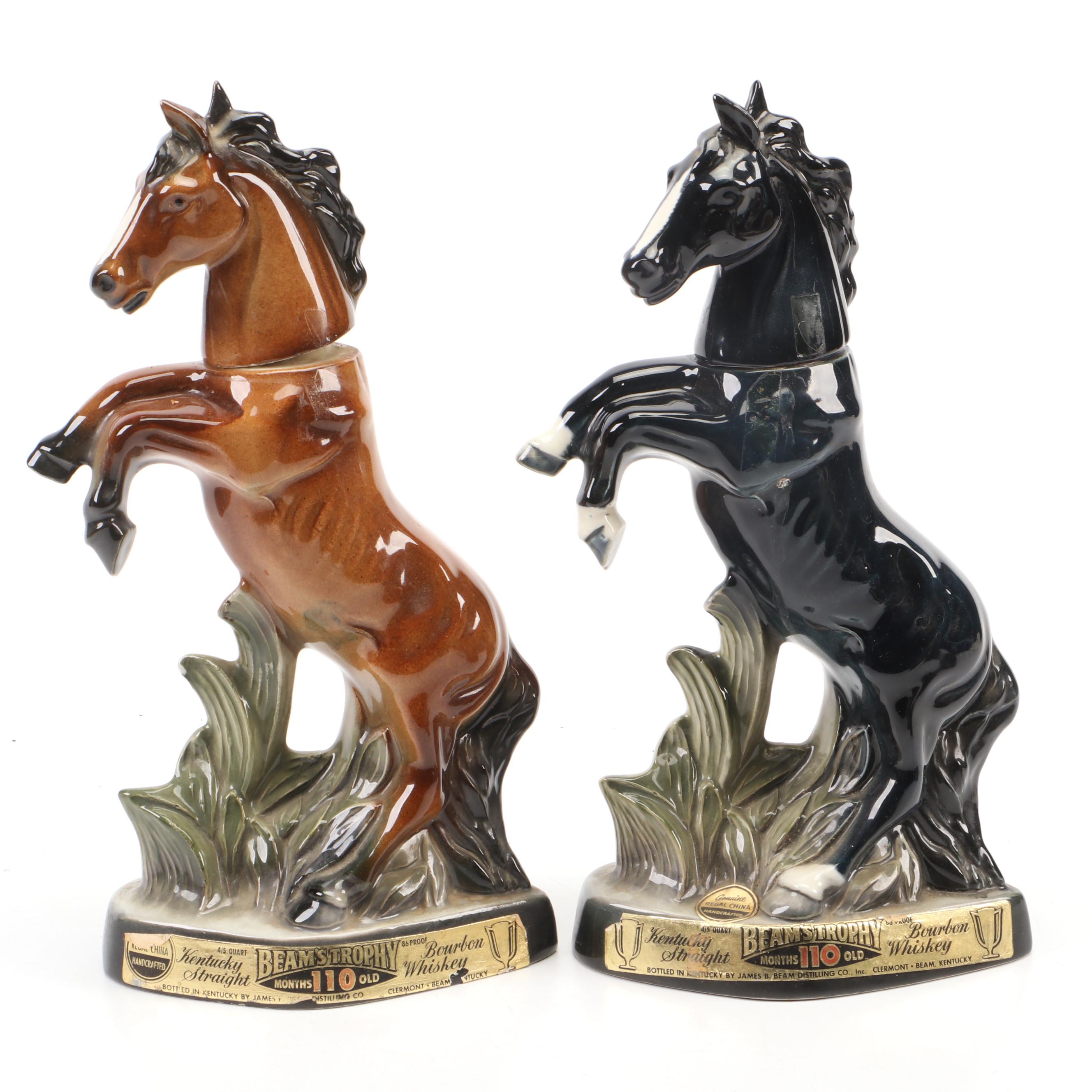 Regal China Jim Beam Ceramic Horse Shaped Decanters