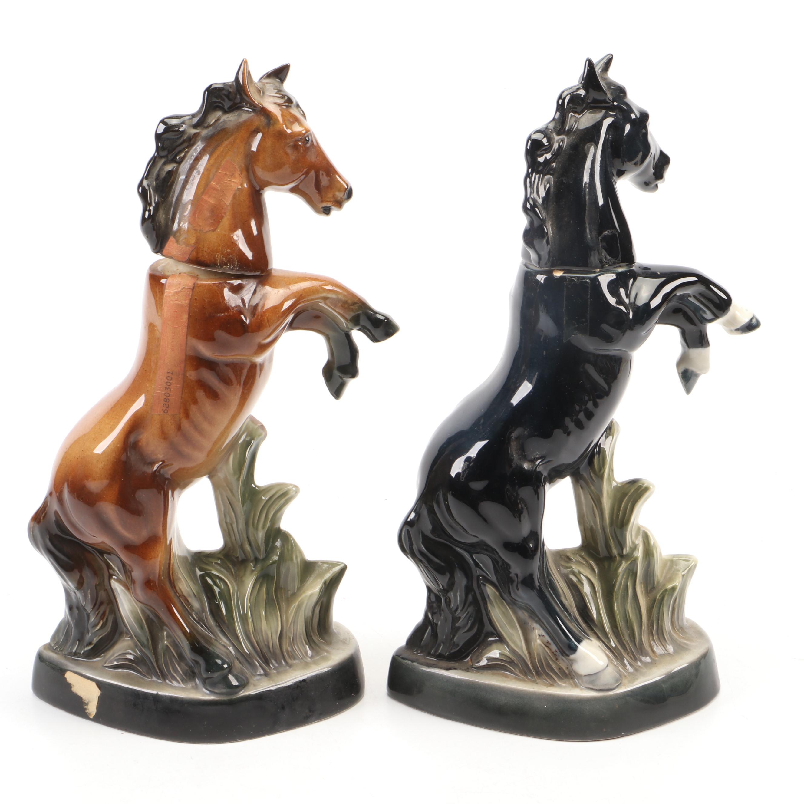 Regal China Jim Beam Ceramic Horse Shaped Decanters