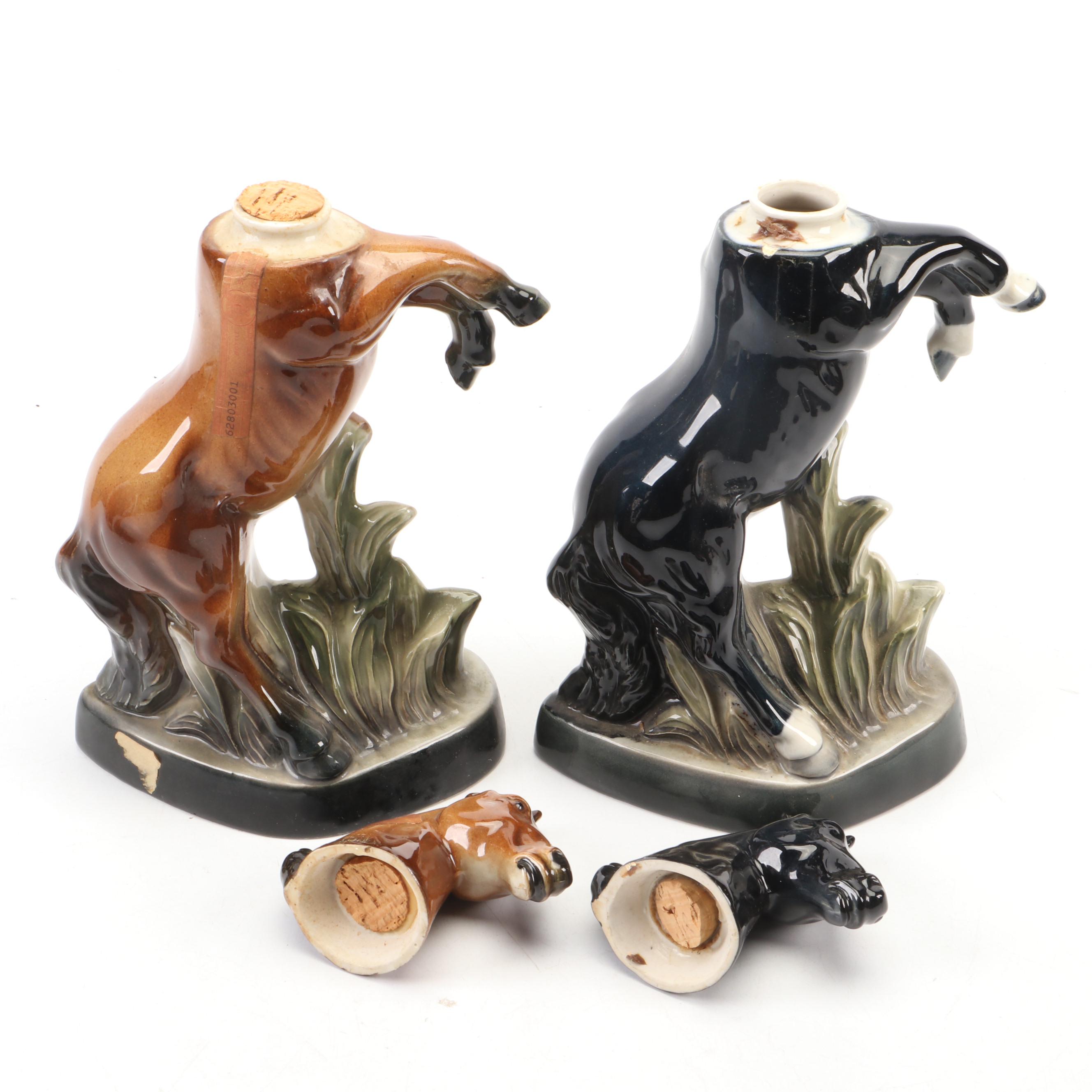Regal China Jim Beam Ceramic Horse Shaped Decanters