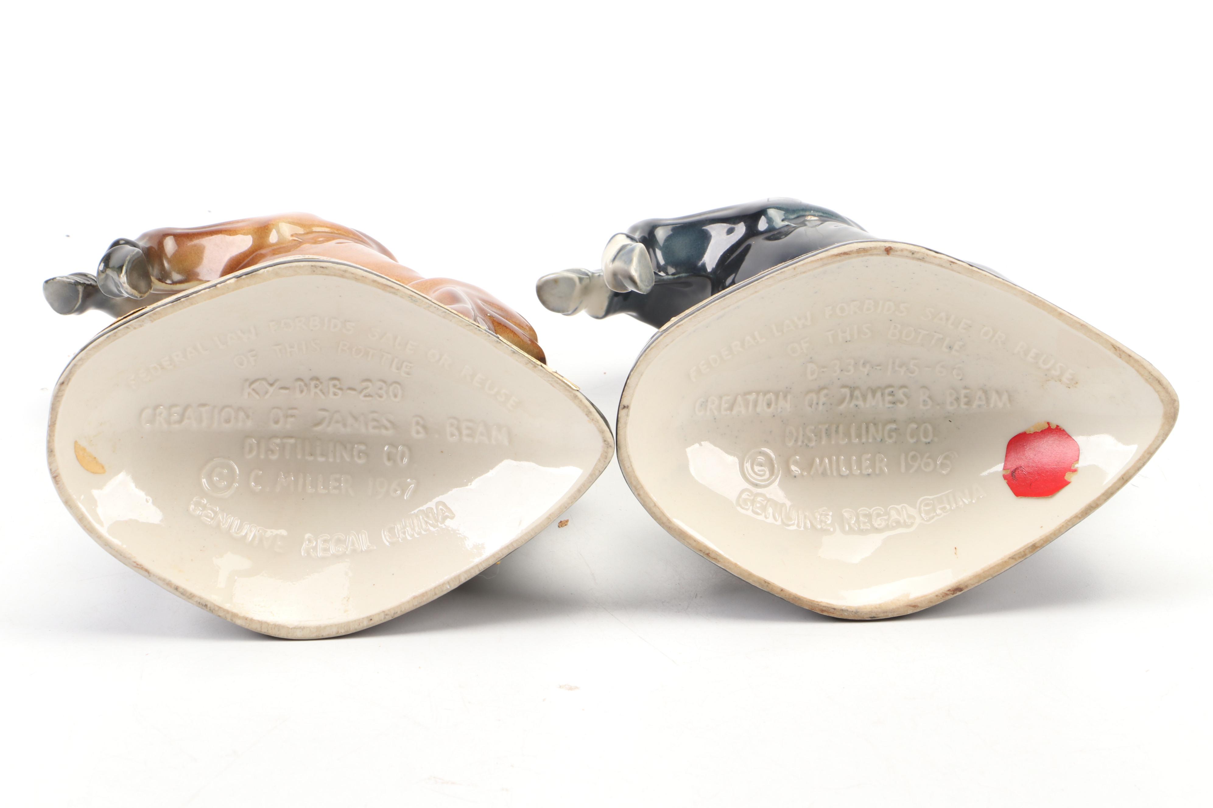 Regal China Jim Beam Ceramic Horse Shaped Decanters