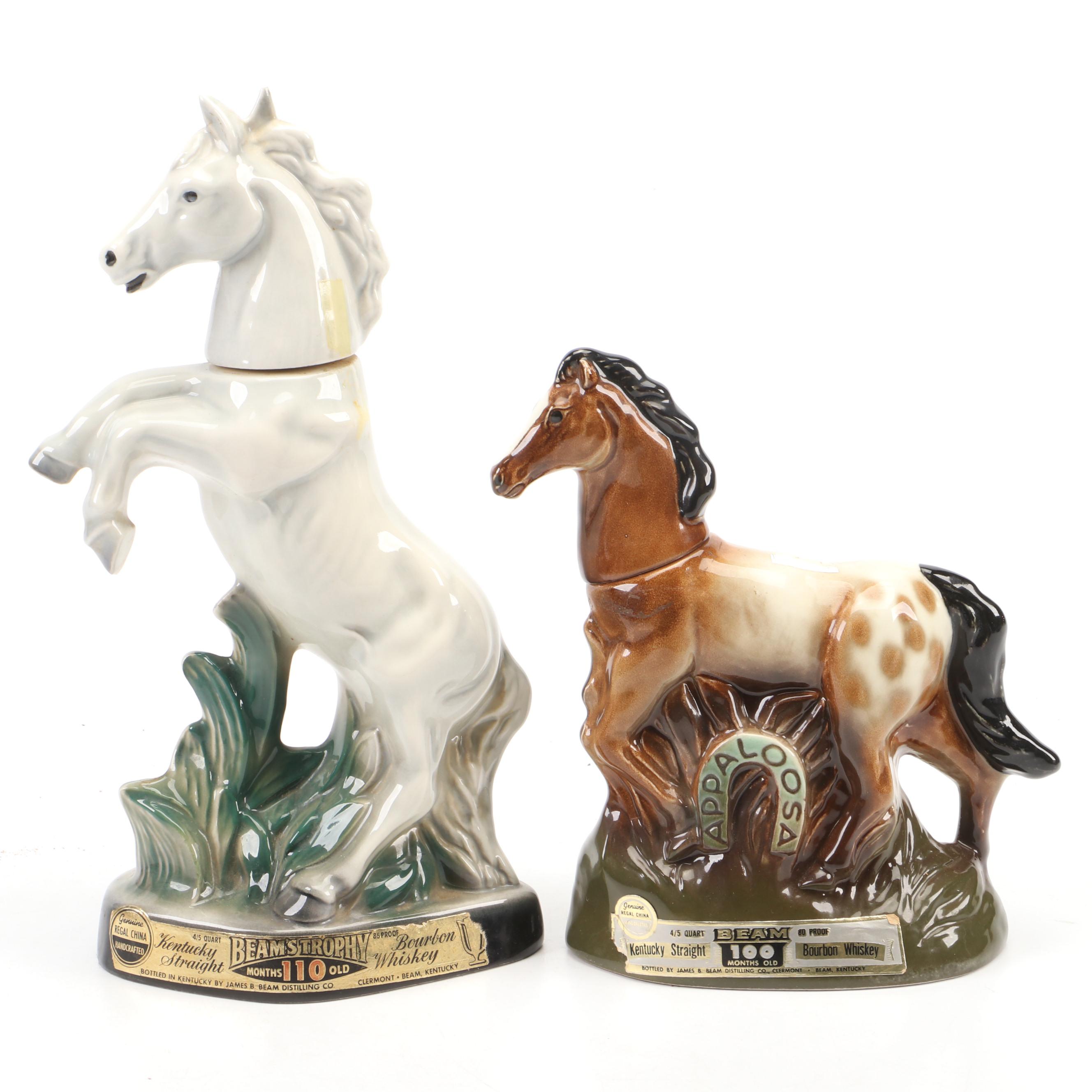 Regal China Jim Beam Ceramic Horse Shaped Decanters