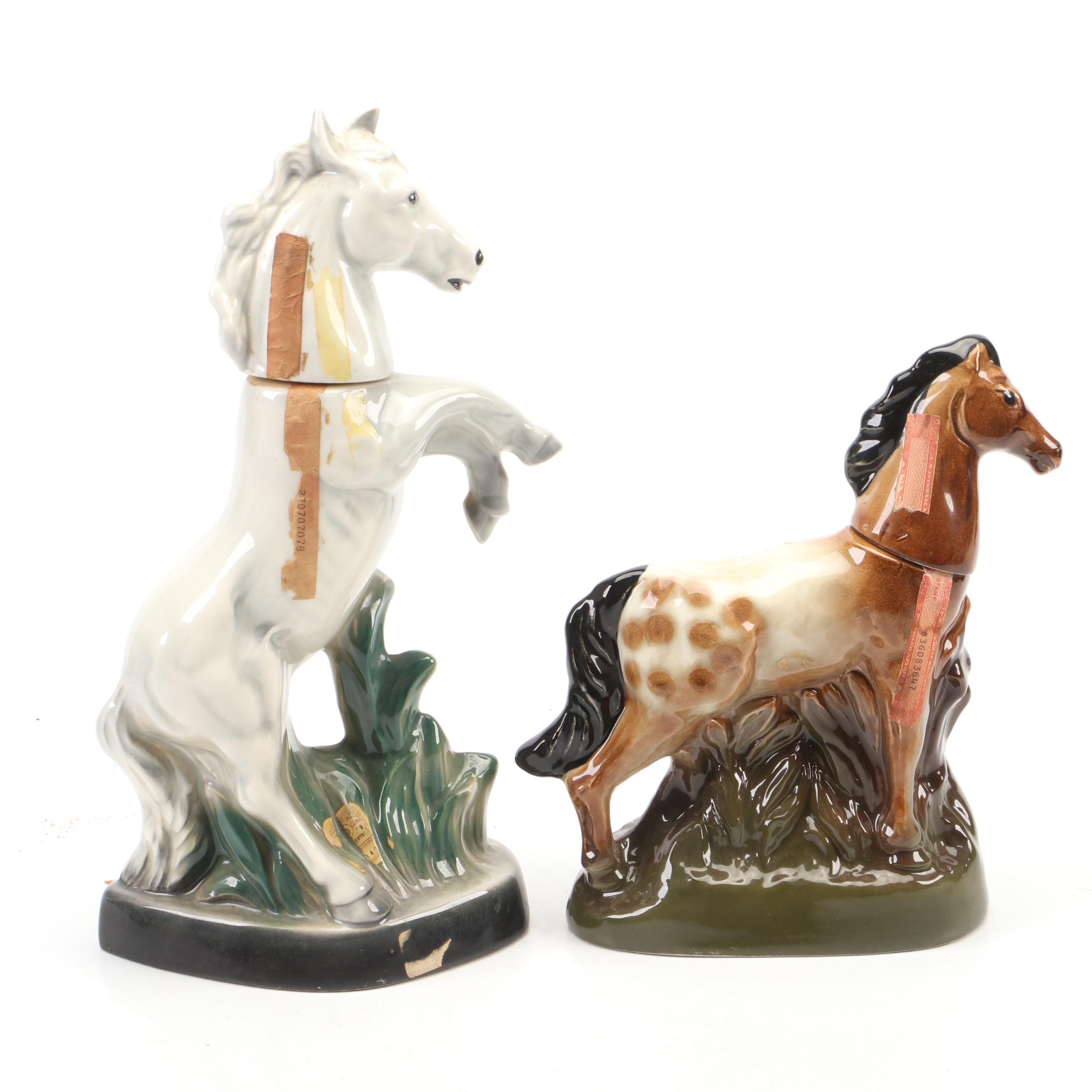 Regal China Jim Beam Ceramic Horse Shaped Decanters