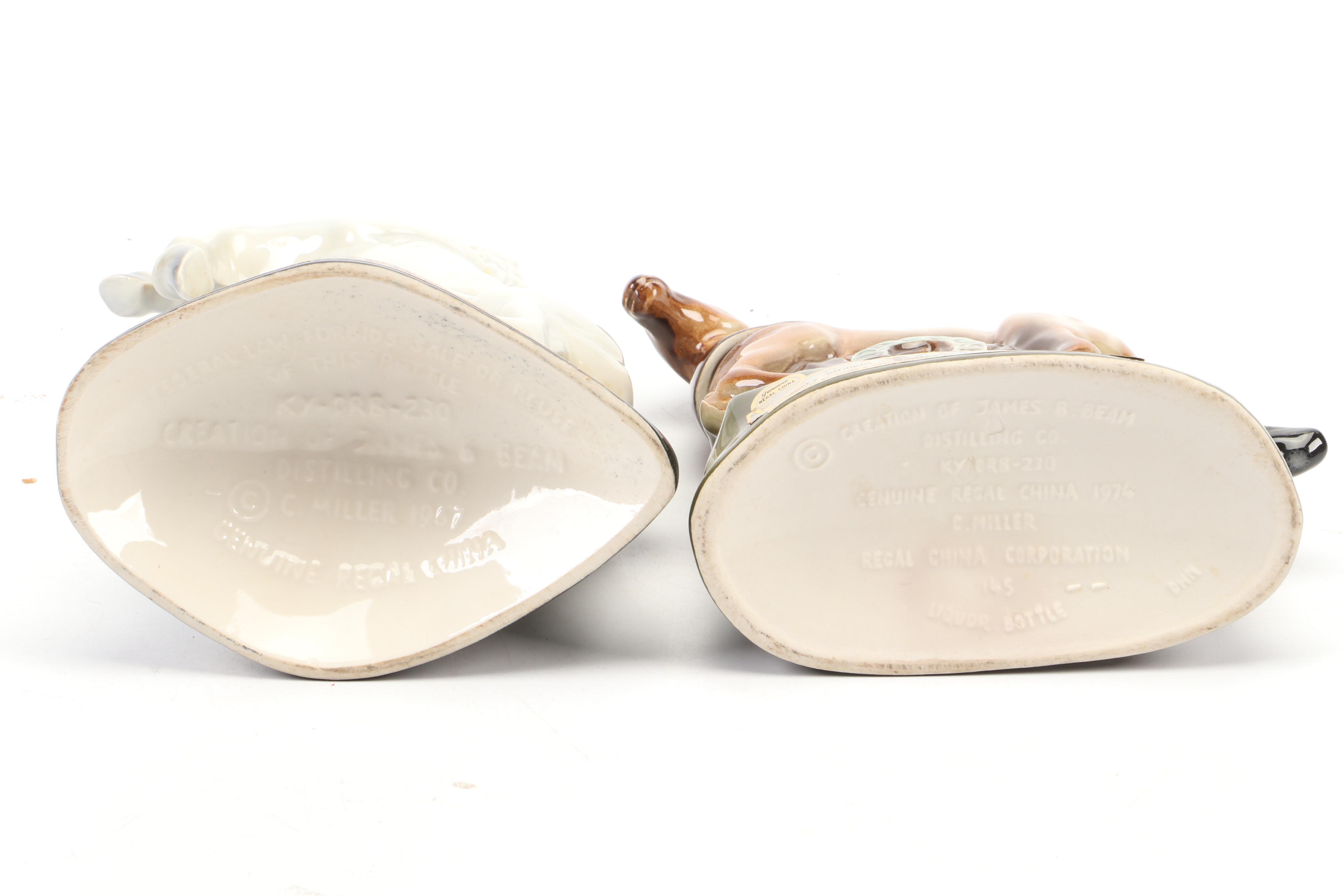 Regal China Jim Beam Ceramic Horse Shaped Decanters