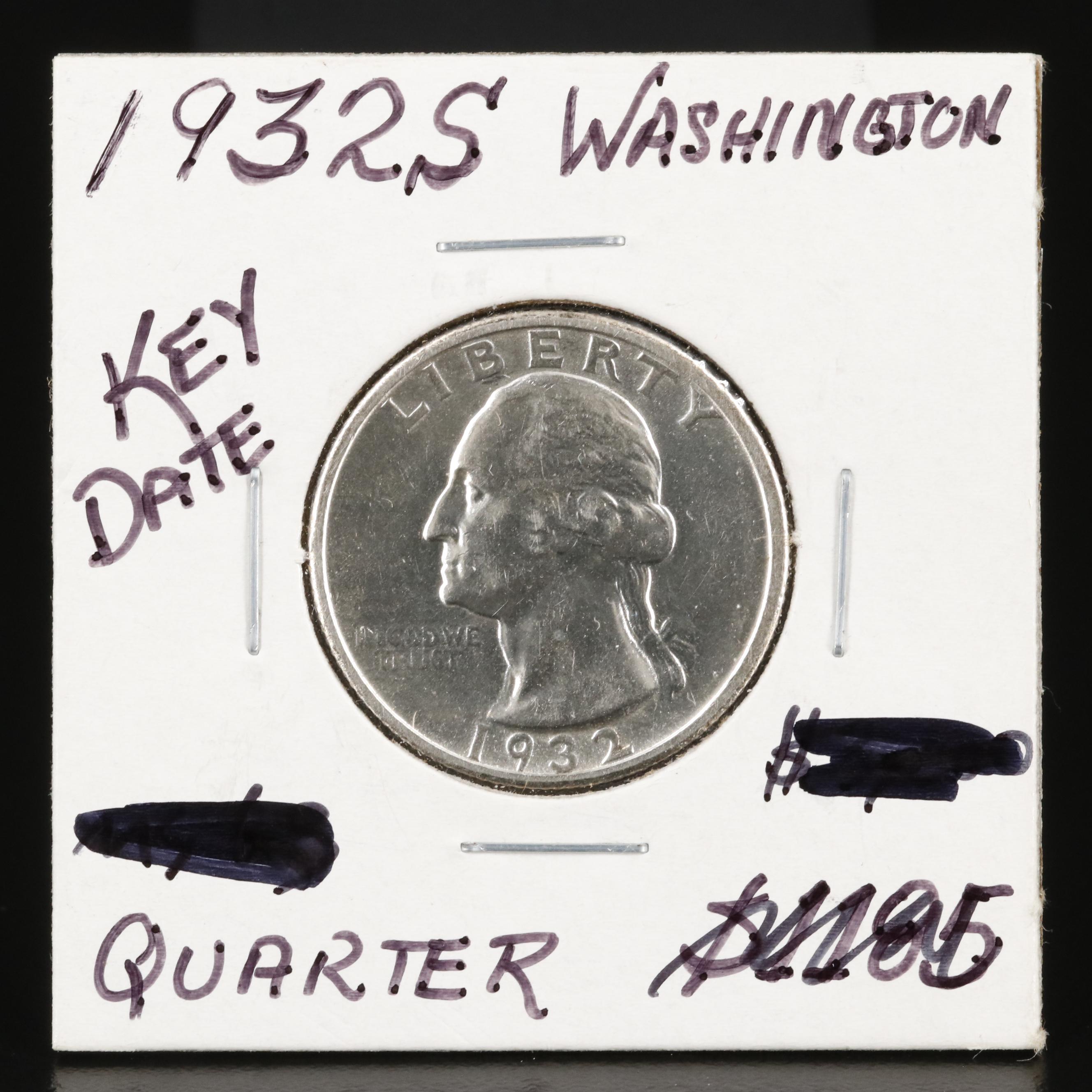 Key Date Low Mintage 1932-S Washington Silver Quarter