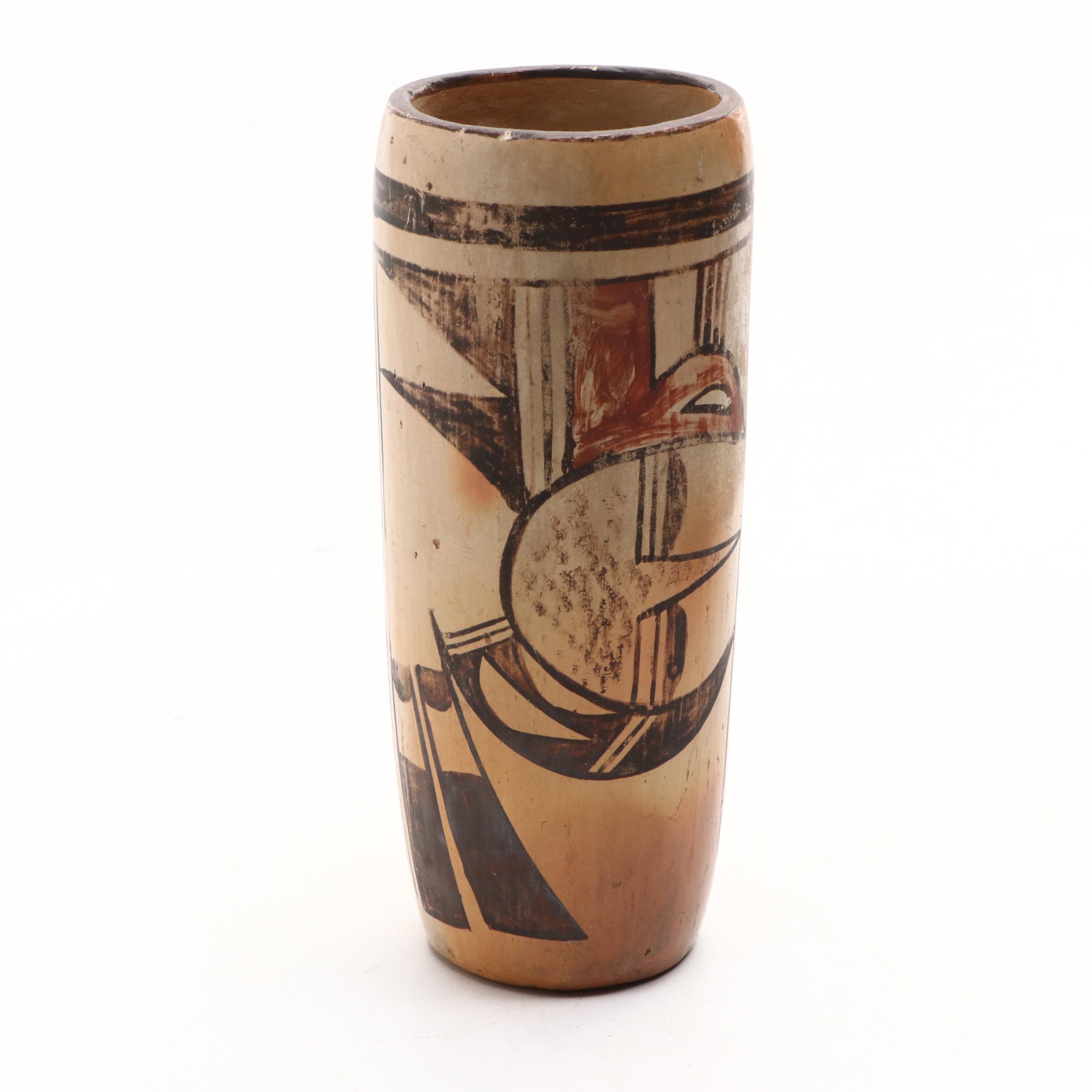 Rafael Silveira Mexican Earthenware Olla with Pueblo Style Vase