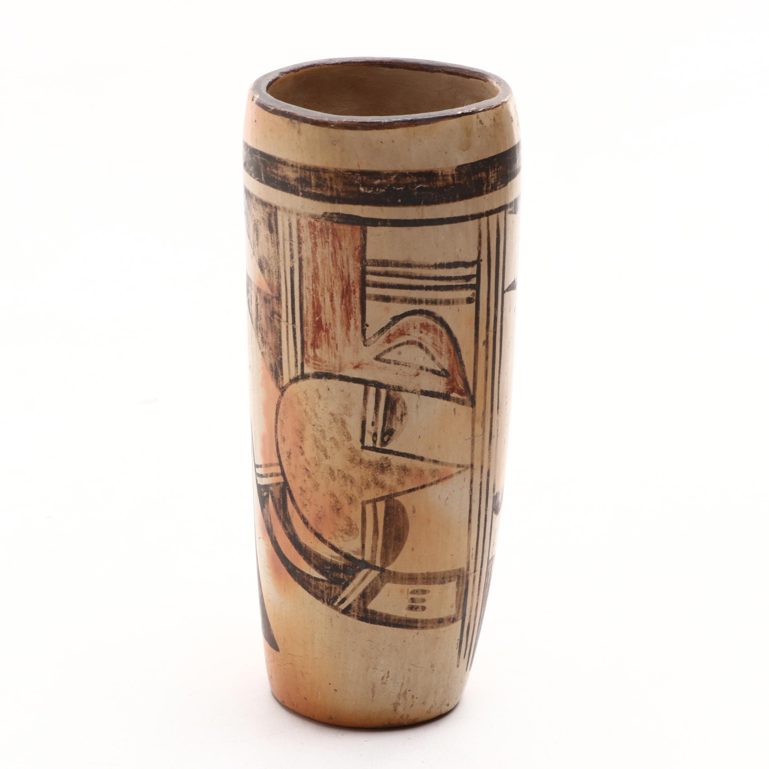 Rafael Silveira Mexican Earthenware Olla with Pueblo Style Vase