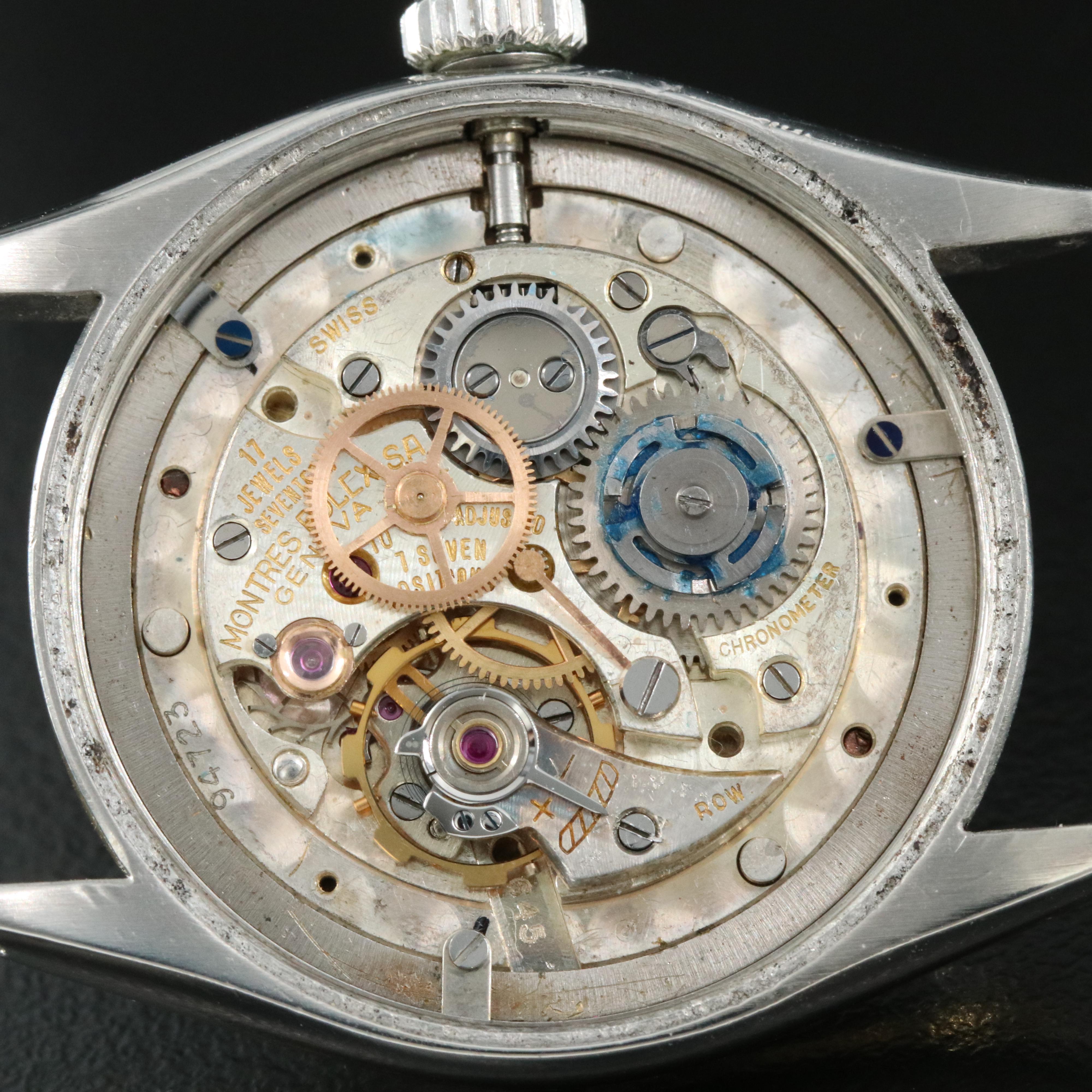 Vintage Rolex 1954 Bubble Back, Waffle Dial Watch