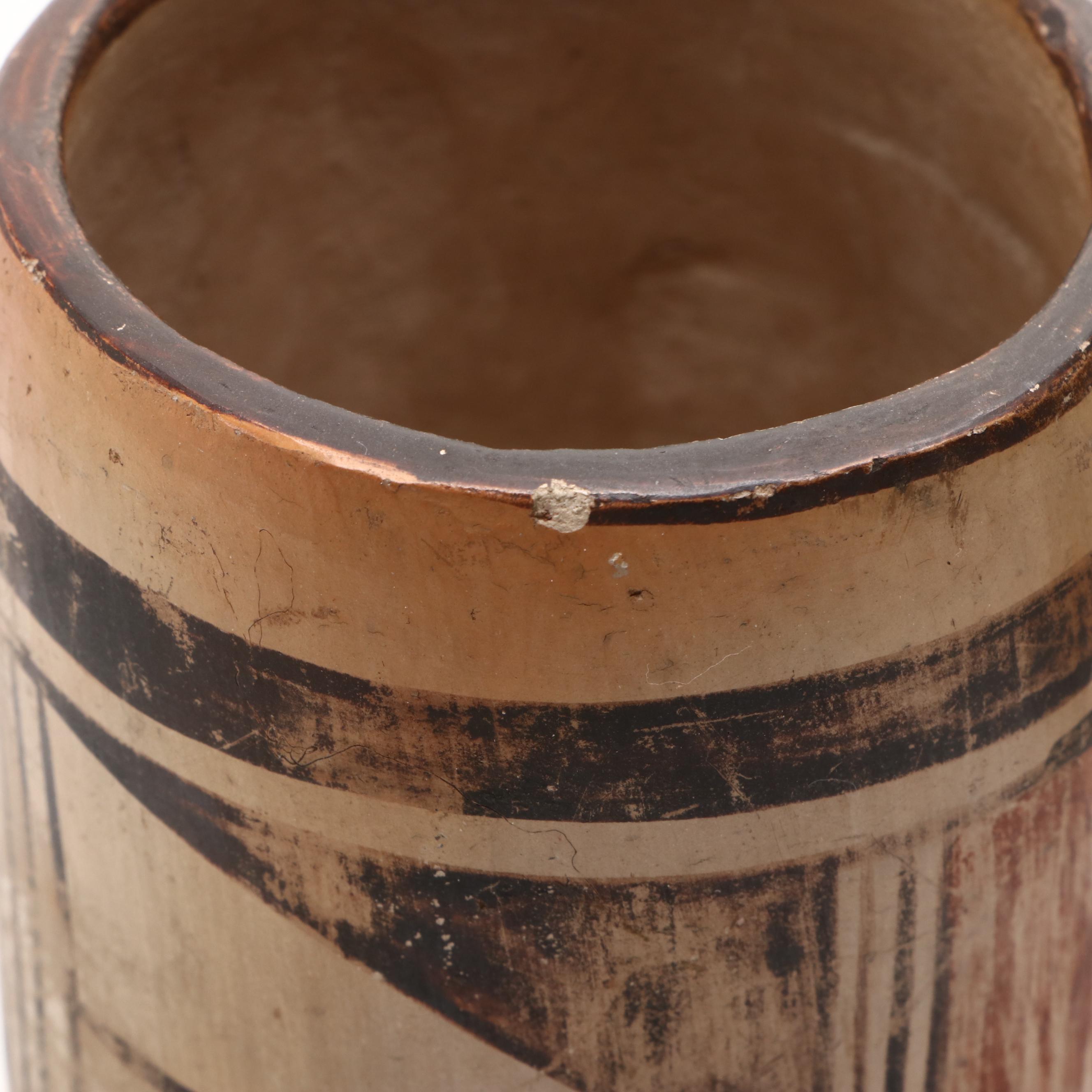 Rafael Silveira Mexican Earthenware Olla with Pueblo Style Vase