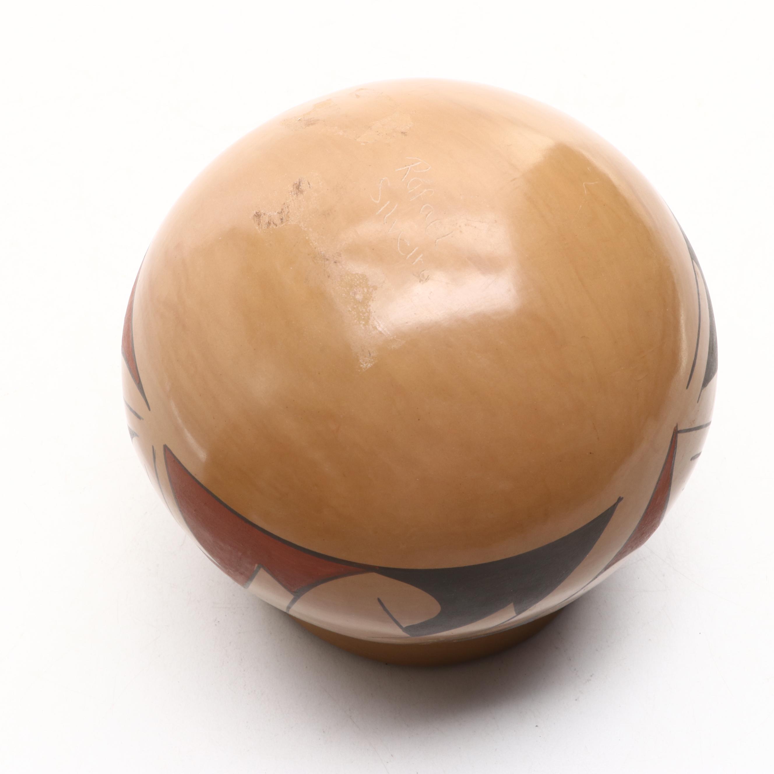 Rafael Silveira Mexican Earthenware Olla with Pueblo Style Vase