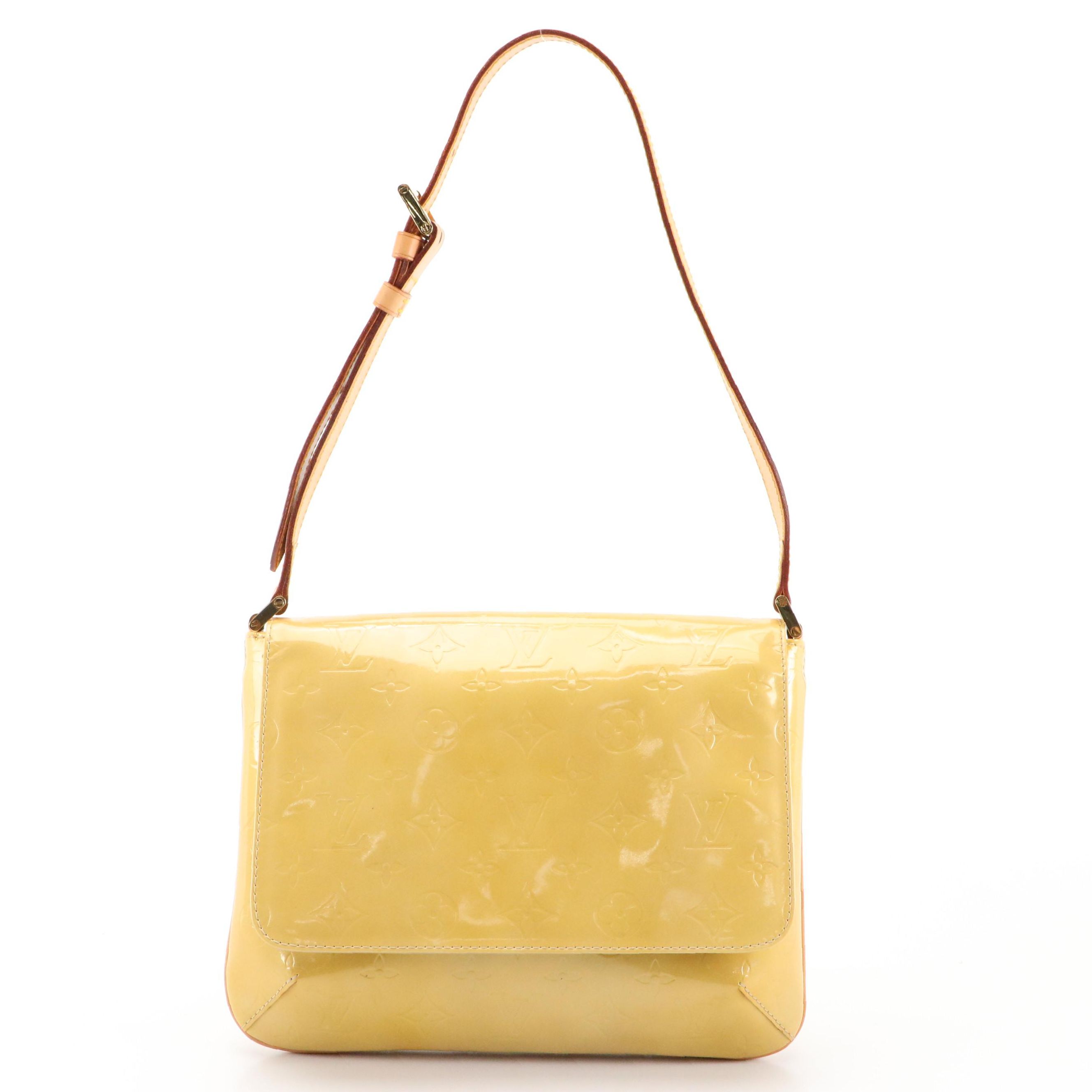 Louis Vuitton Thompson Street Bag in Yellow Monogram Vernis and Vachetta Leather
