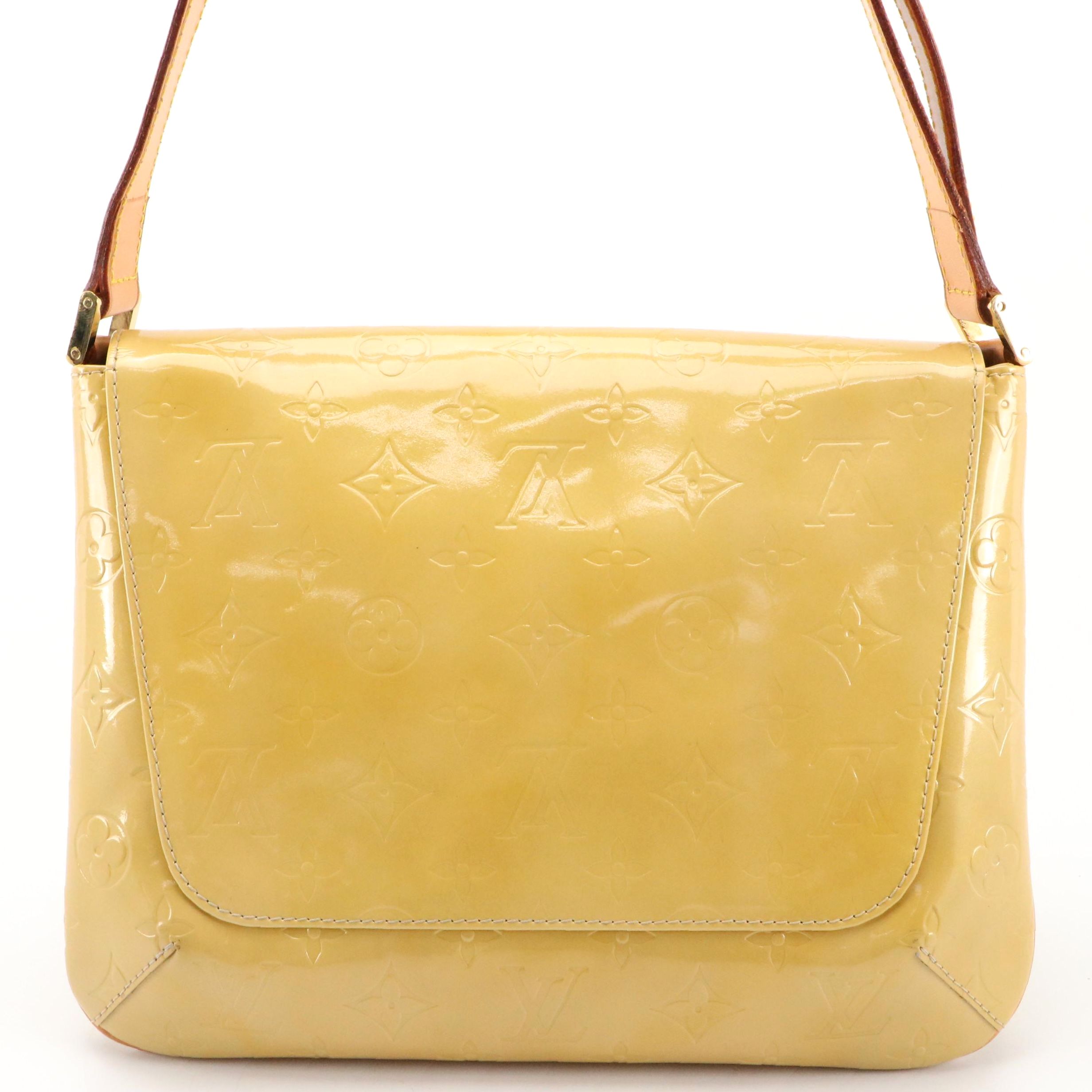 Louis Vuitton Thompson Street Bag in Yellow Monogram Vernis and Vachetta Leather