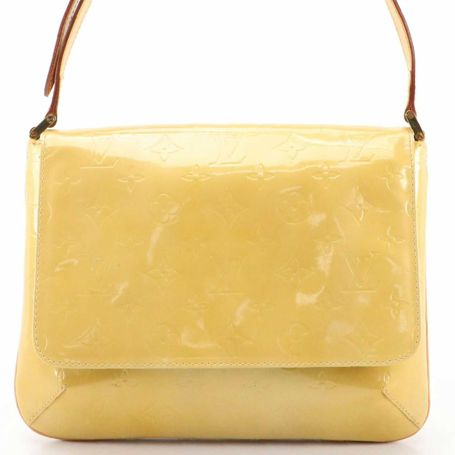 Louis Vuitton Thompson Street Bag in Yellow Monogram Vernis and Vachetta Leather