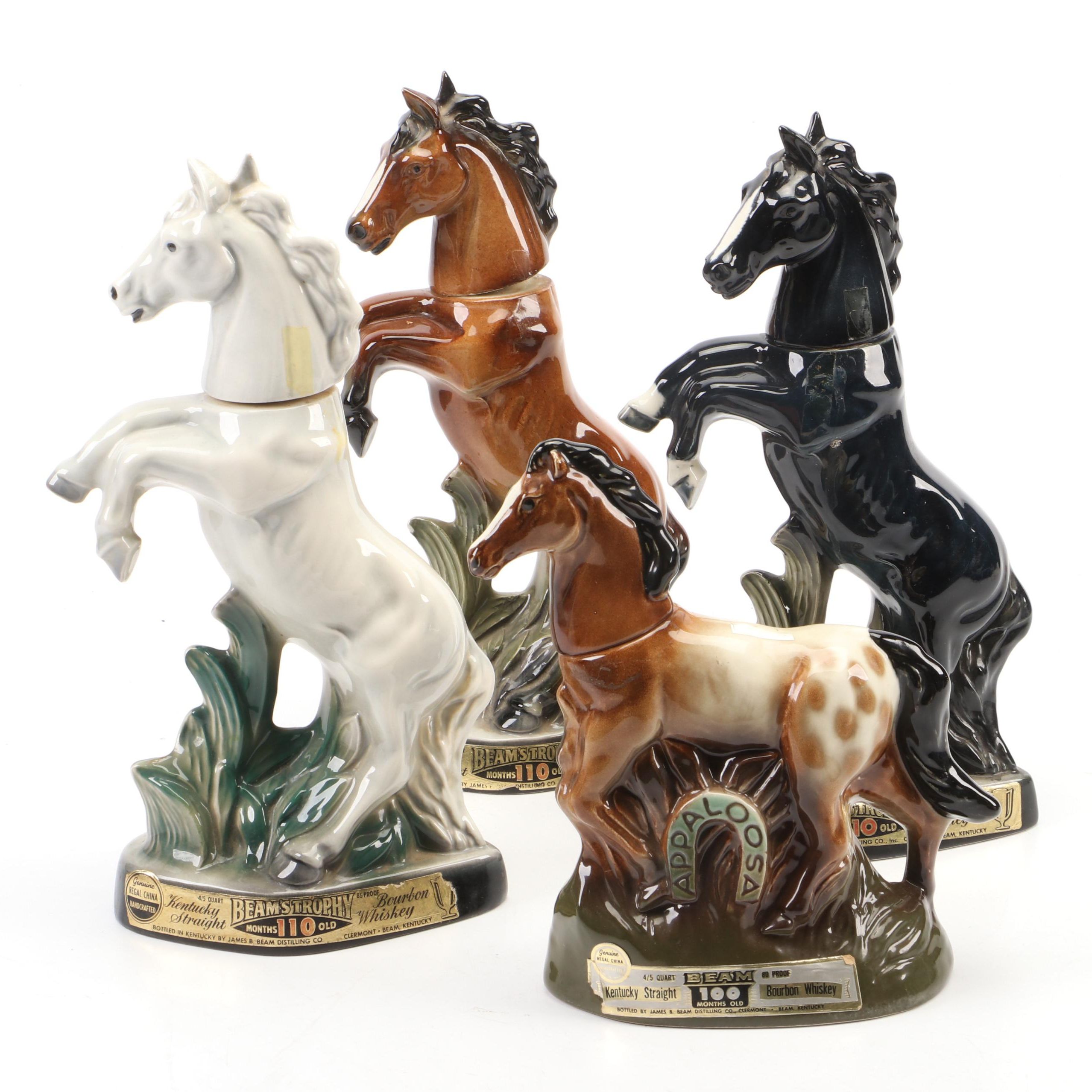 Regal China Jim Beam Ceramic Horse Shaped Decanters
