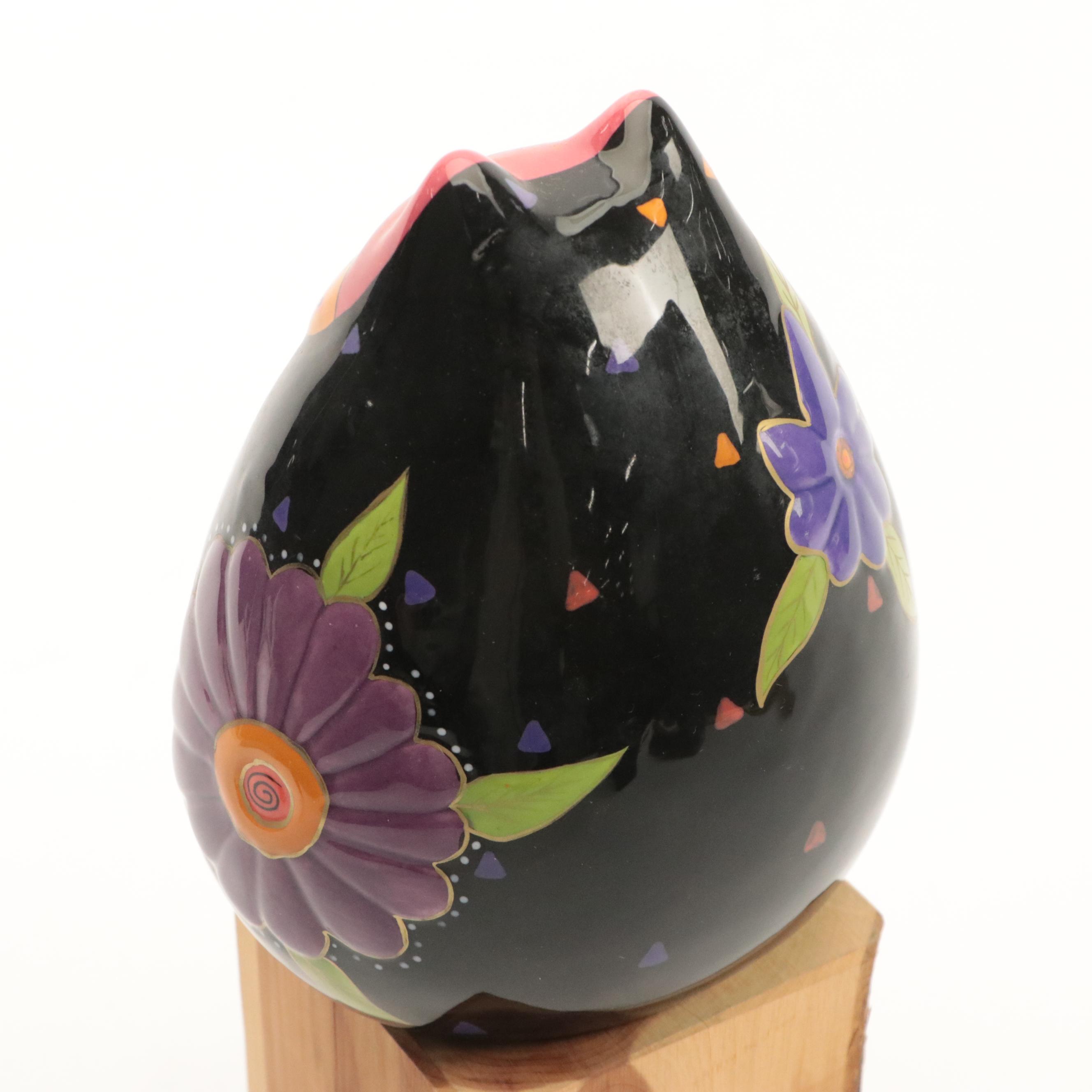 Bella Case by Ganz Ceramic Cat Figurine with Kenyan Carved Stone Cat Figurine