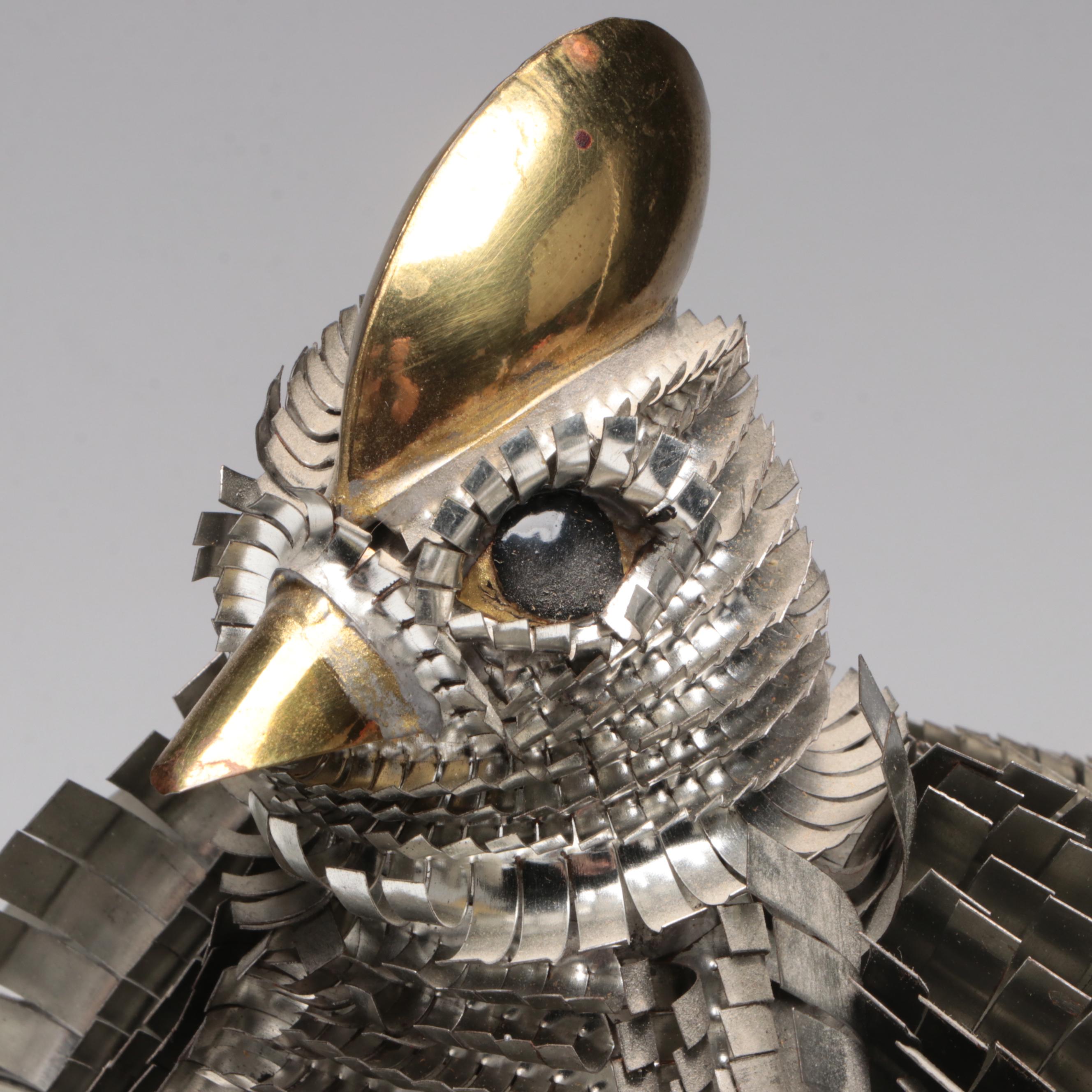 Brutalist Bustamante Style Mixed Metal Quail Figurines EBTH