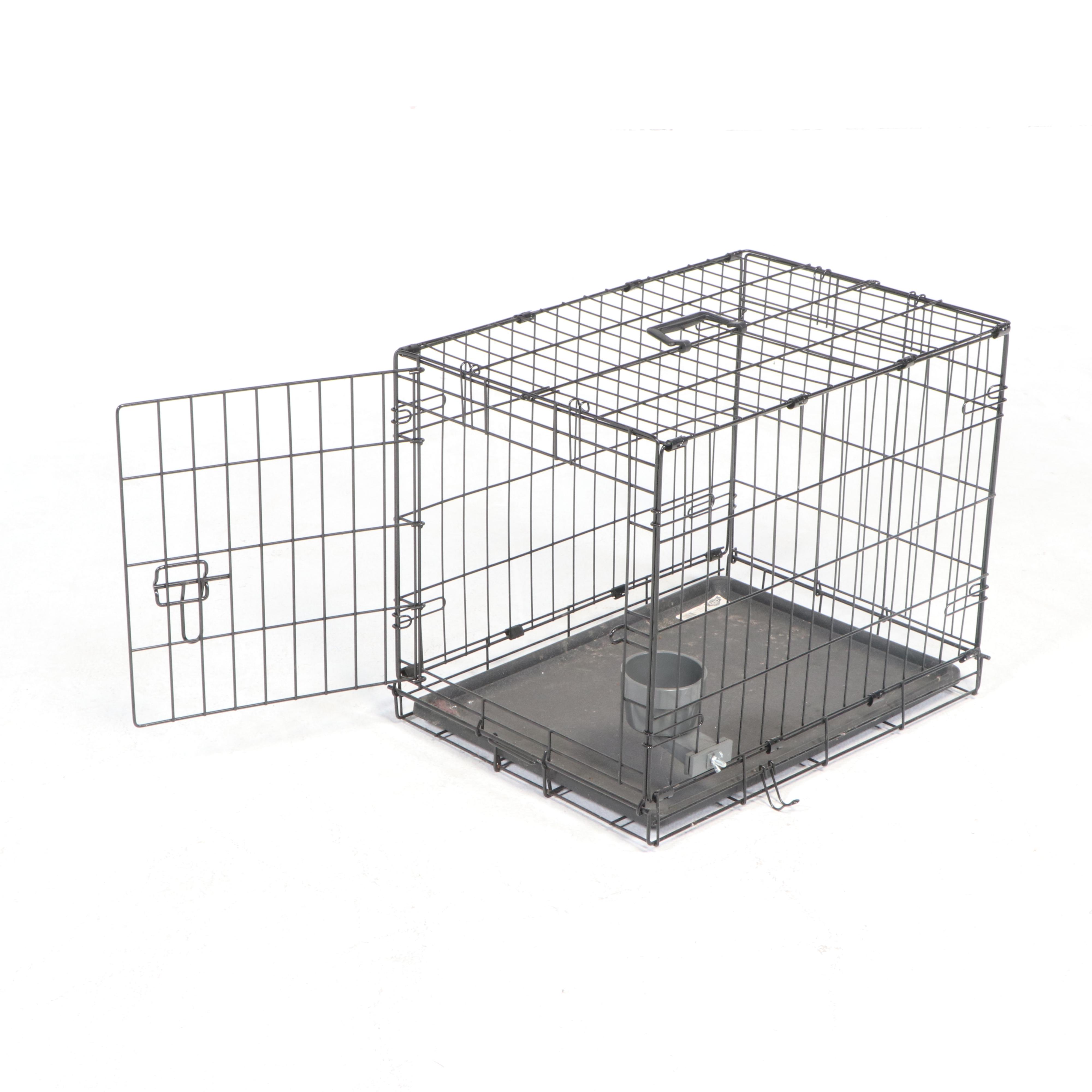 Grreat Choice EpoxyCoated Wire Dog Crate with Plastic Liner and Bowl