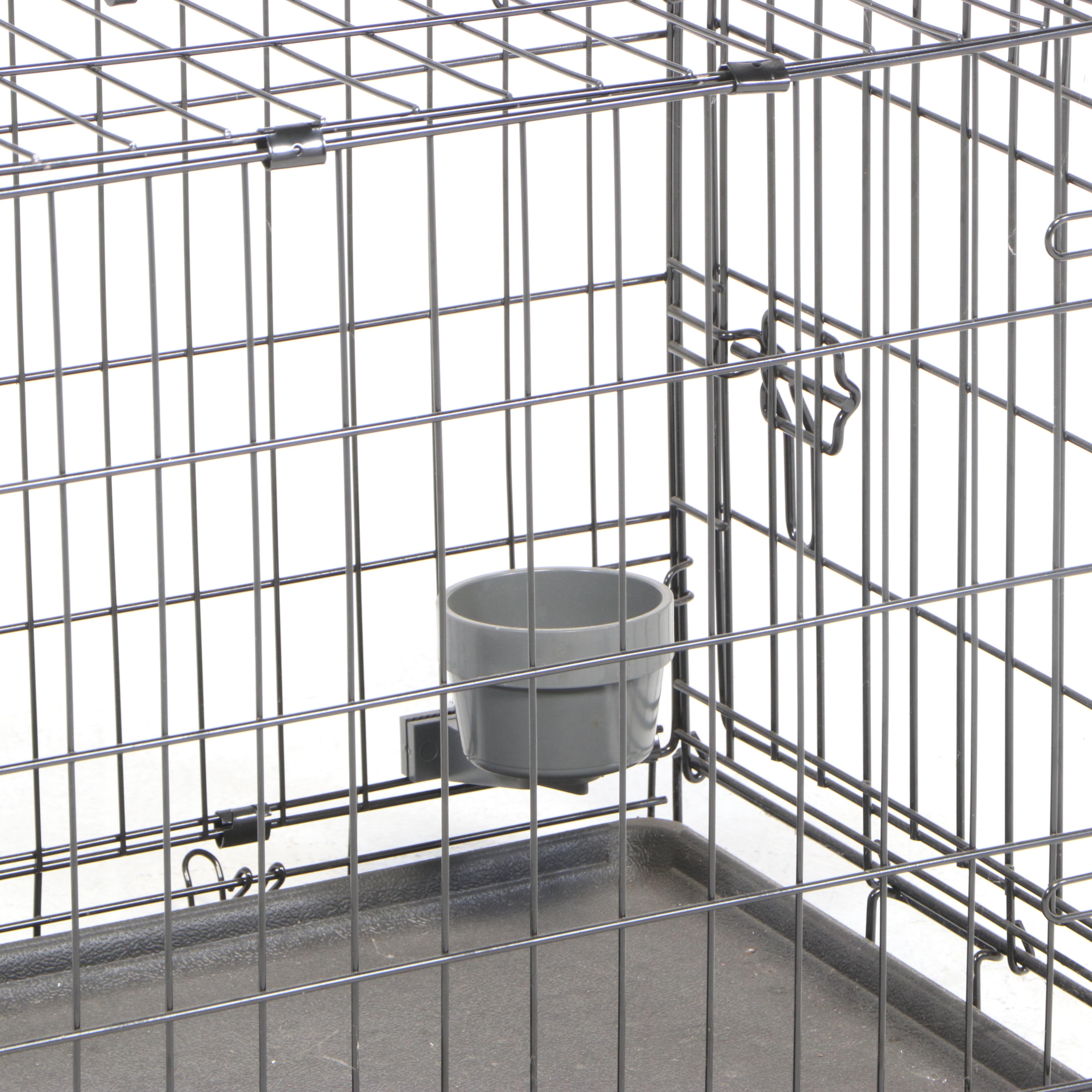 Grreat Choice EpoxyCoated Wire Dog Crate with Plastic Liner and Bowl