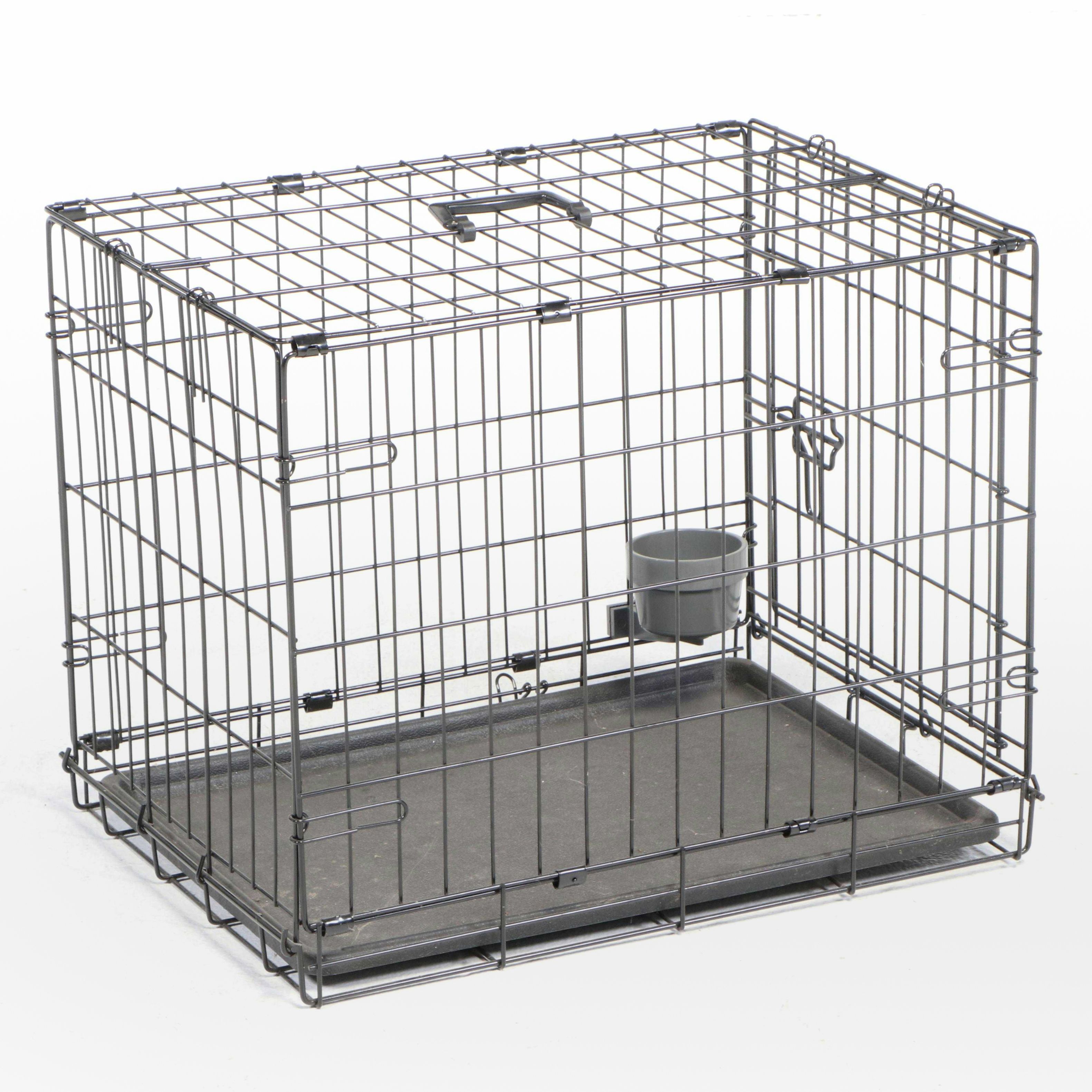 Grreat Choice EpoxyCoated Wire Dog Crate with Plastic Liner and Bowl