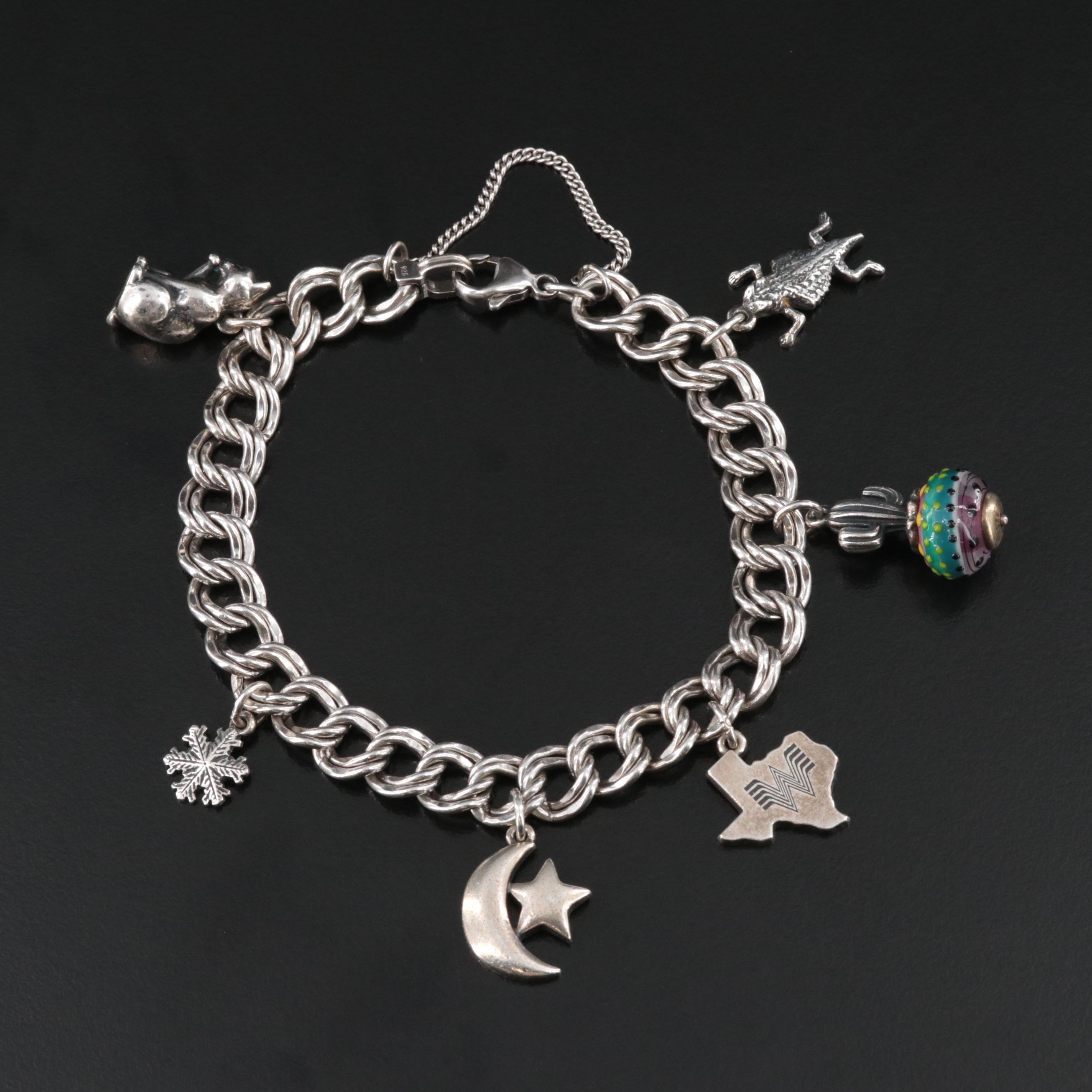 James Avery Charm Bracelet Featuring "Whataburger" and Cactus EBTH