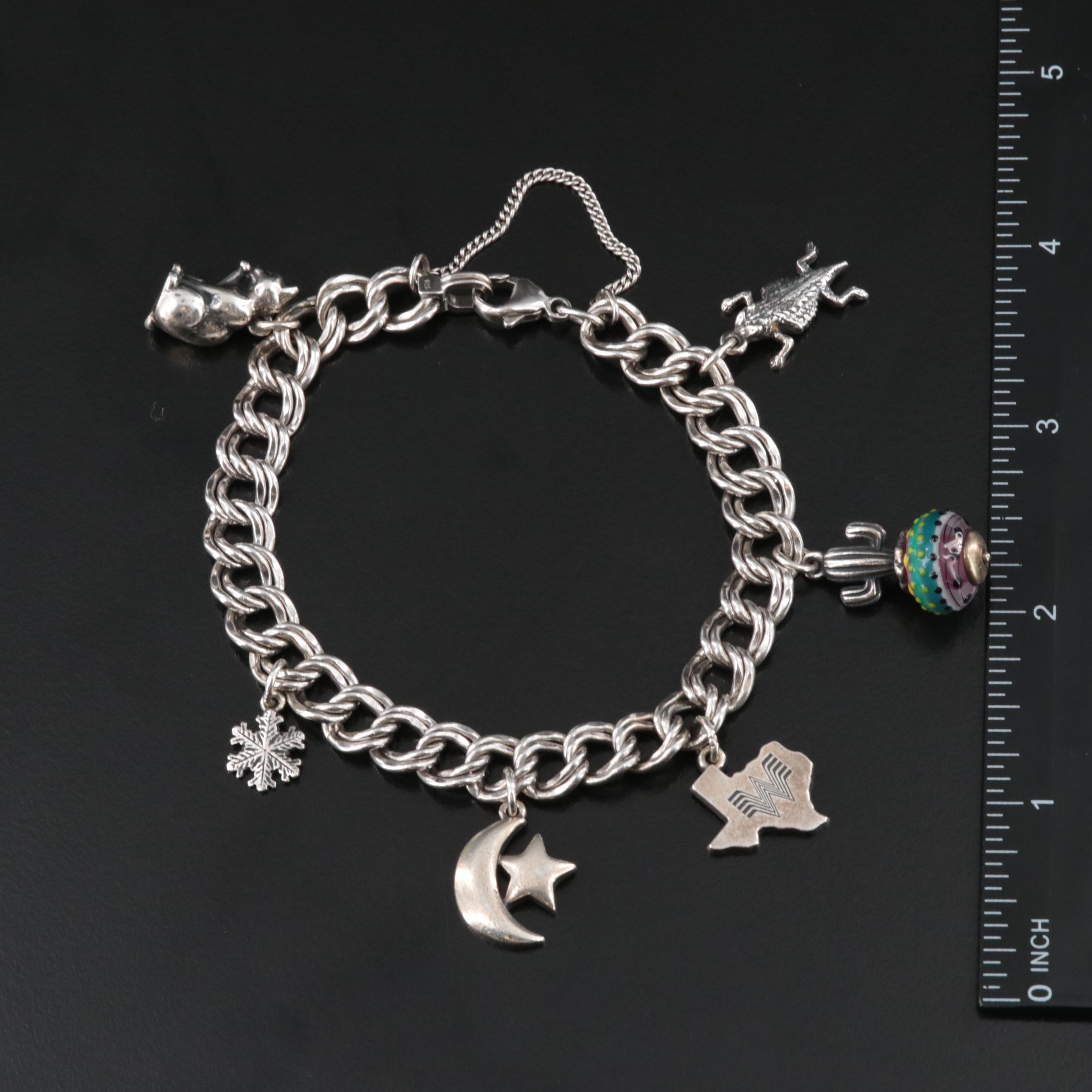 James Avery Charm Bracelet Featuring "Whataburger" and Cactus