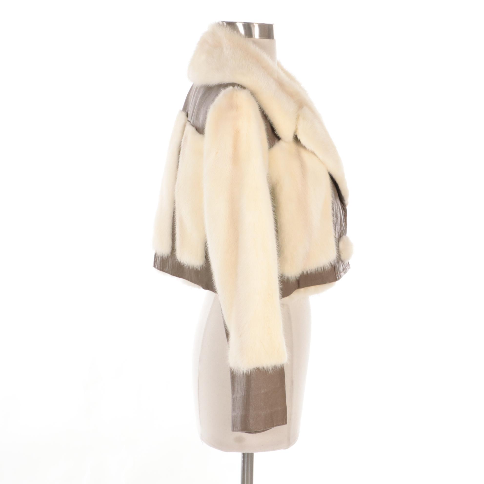 Mink Fur and Leather Cropped Jacket from Leon Frohsin