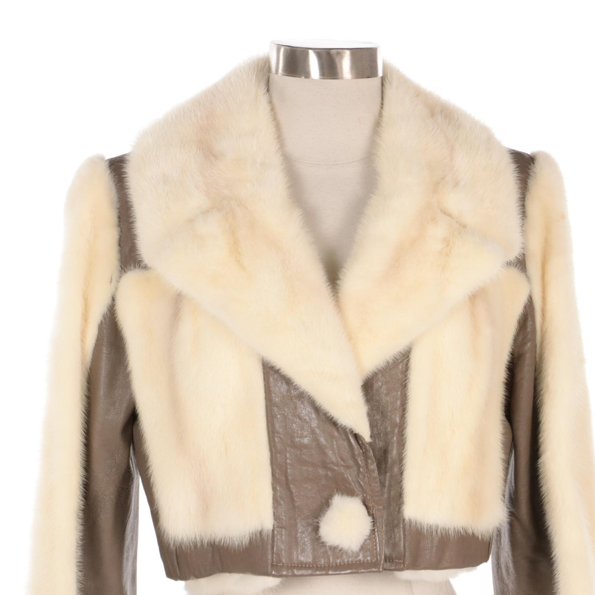 Mink Fur and Leather Cropped Jacket from Leon Frohsin