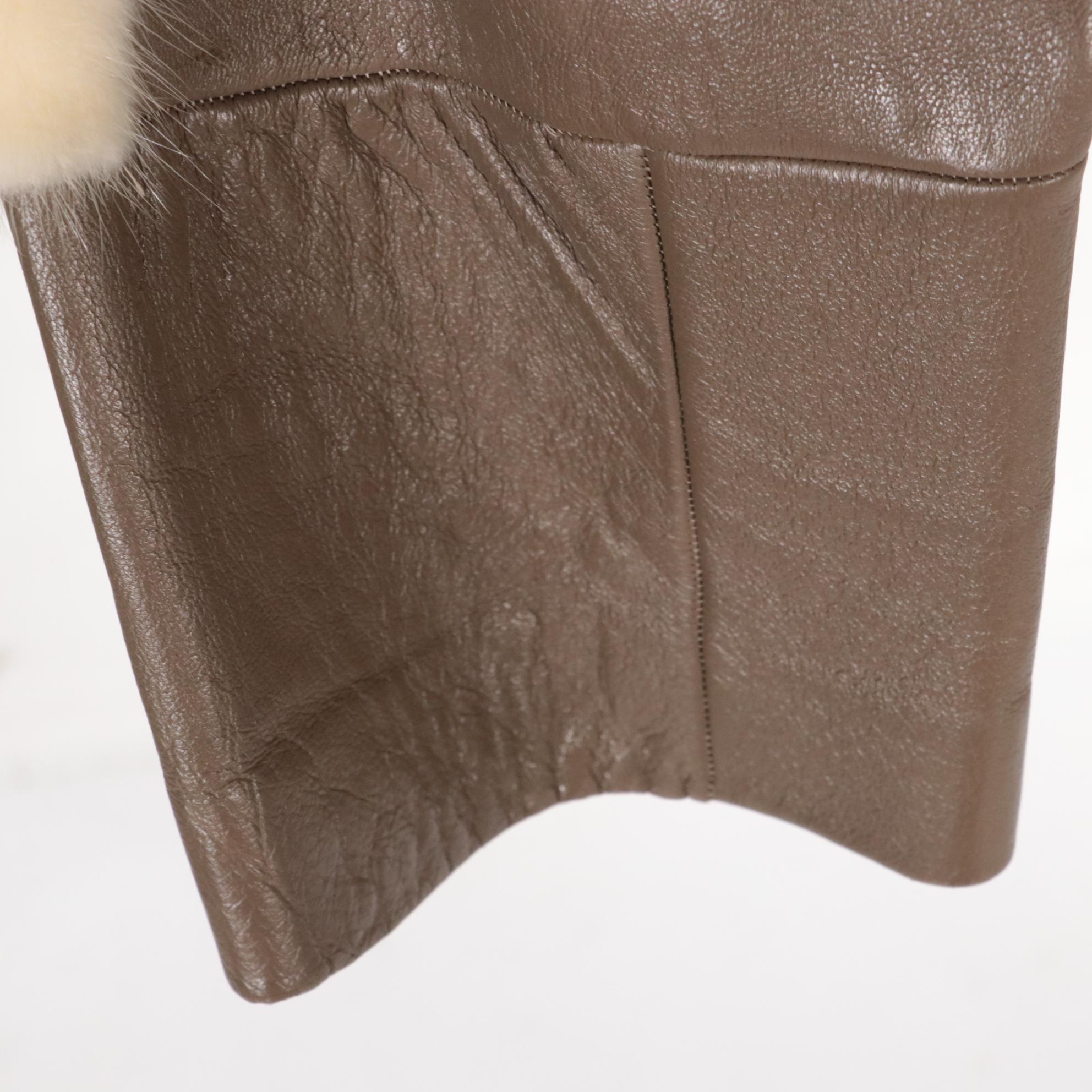 Mink Fur and Leather Cropped Jacket from Leon Frohsin