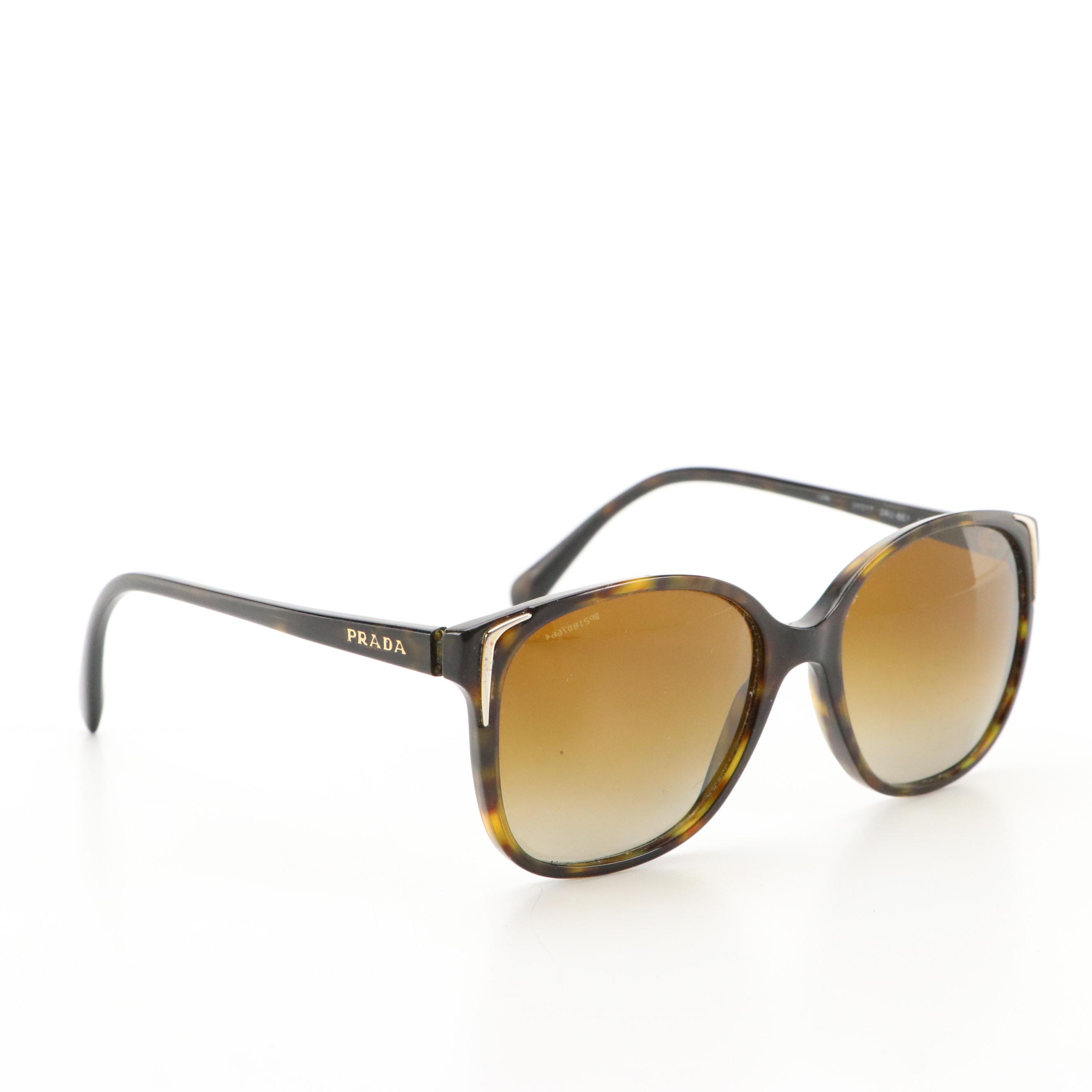 Prada SPR 2AU-6E1 Havana Brown Polarized Sunglasses