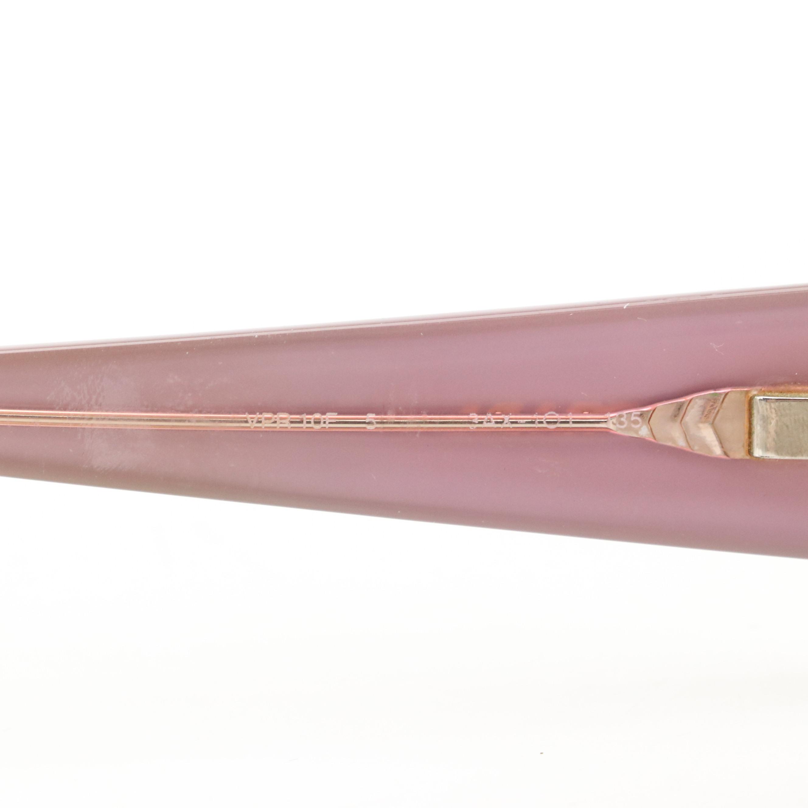 Prada VPR 10F 3AX-1O1 Black and Lavender Eyeglasses in Case