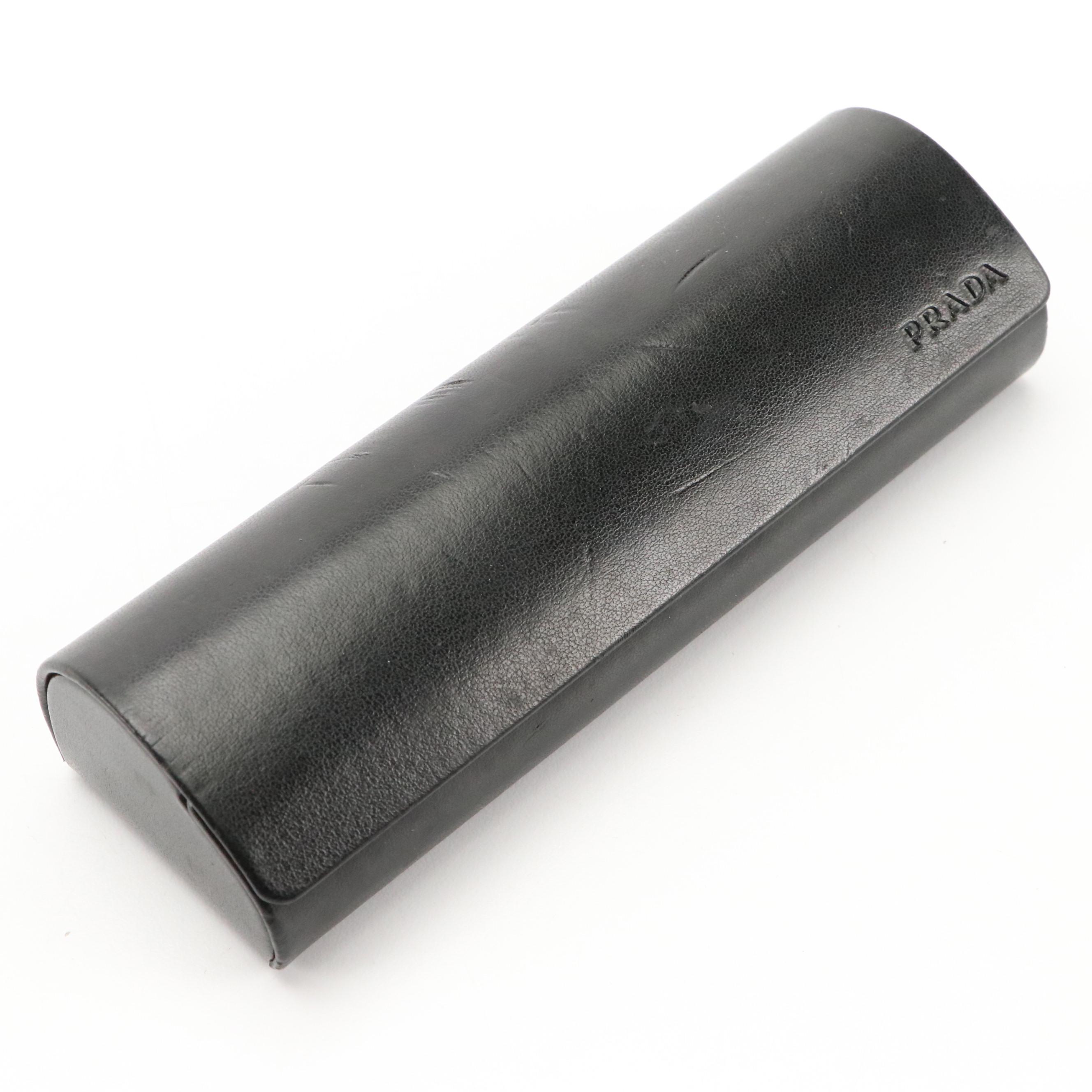 Prada VPR 10F 3AX-1O1 Black and Lavender Eyeglasses in Case