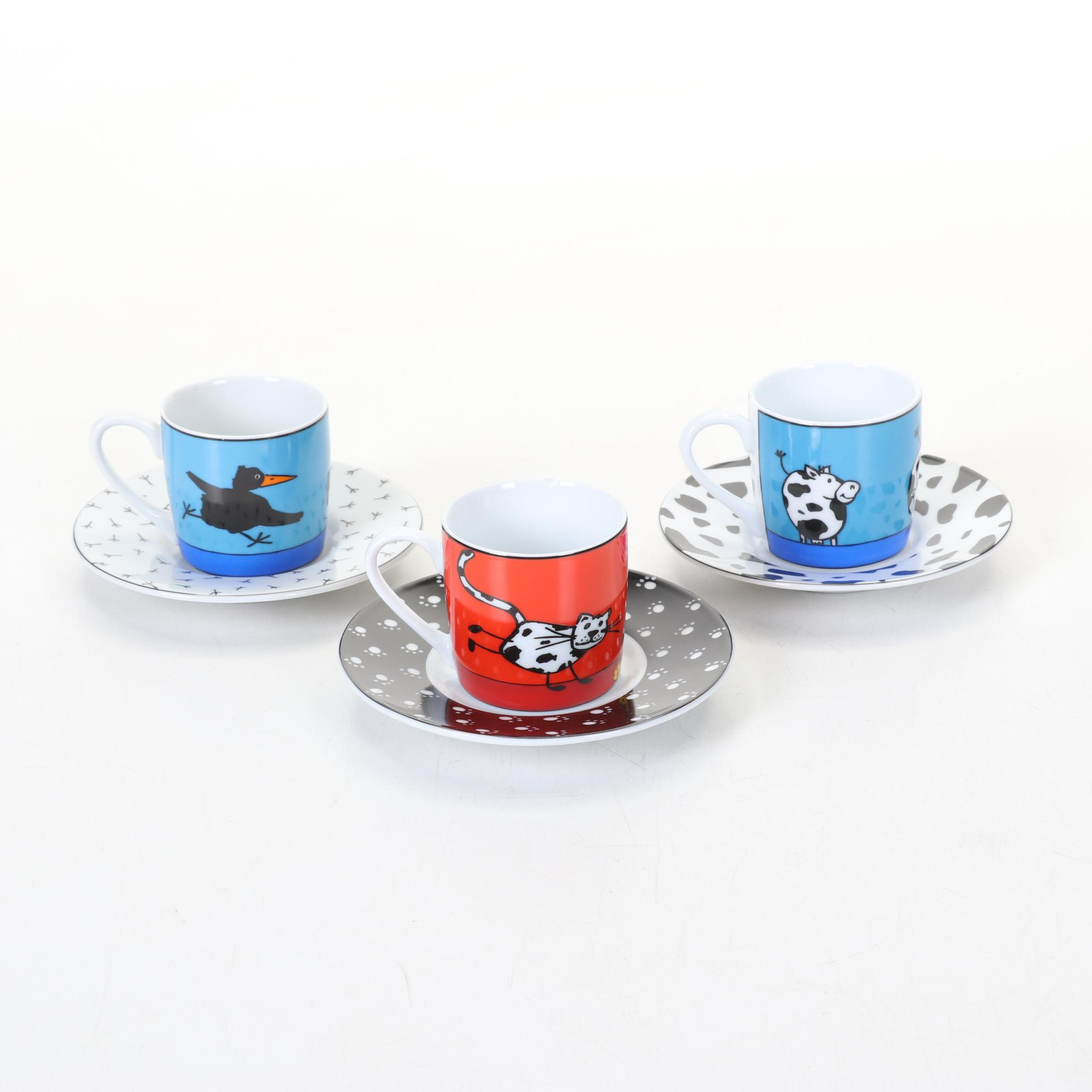 Nespresso CitiZ Espresso Machine with Konitz Porcelain Espresso Cups and Saucers