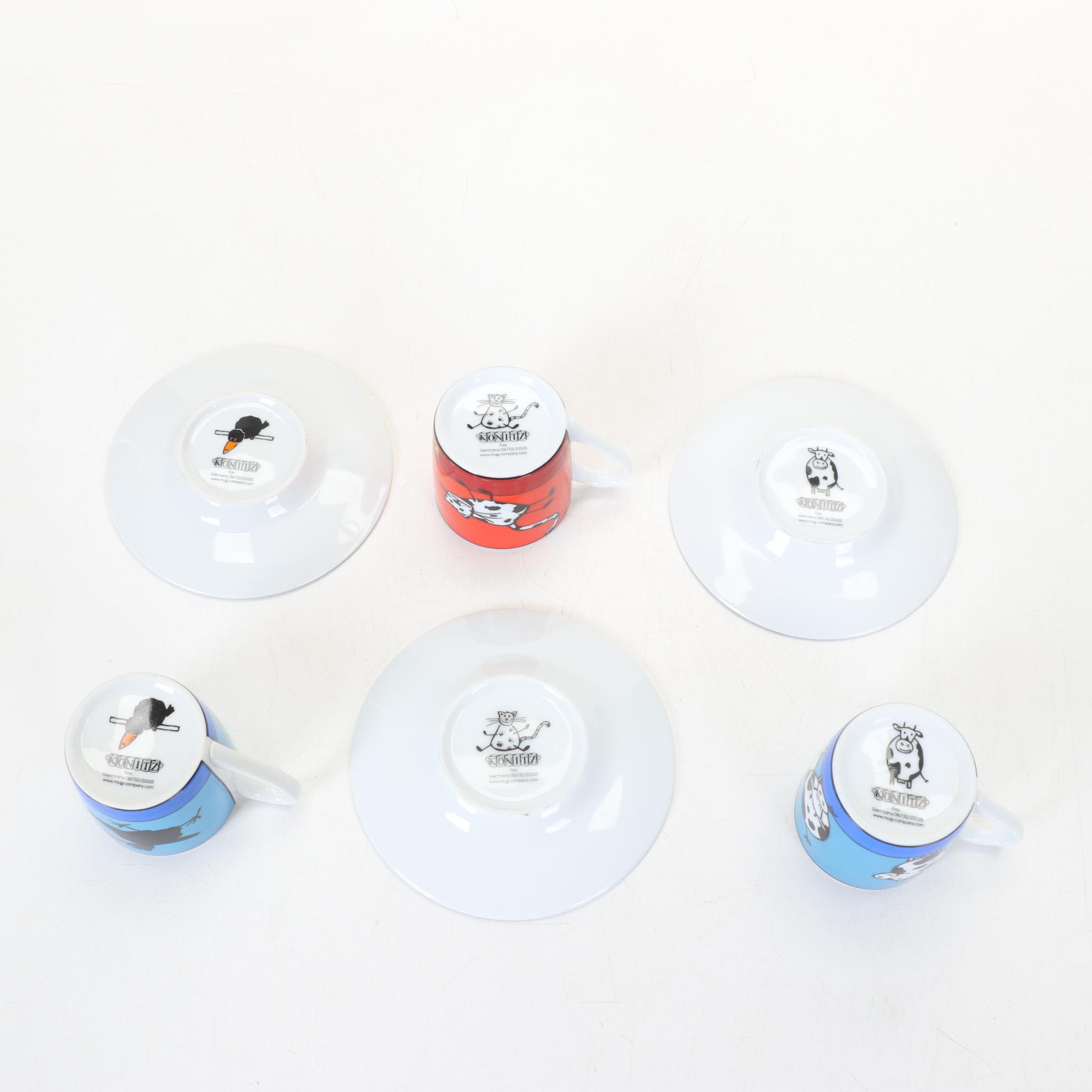 Nespresso CitiZ Espresso Machine with Konitz Porcelain Espresso Cups and Saucers