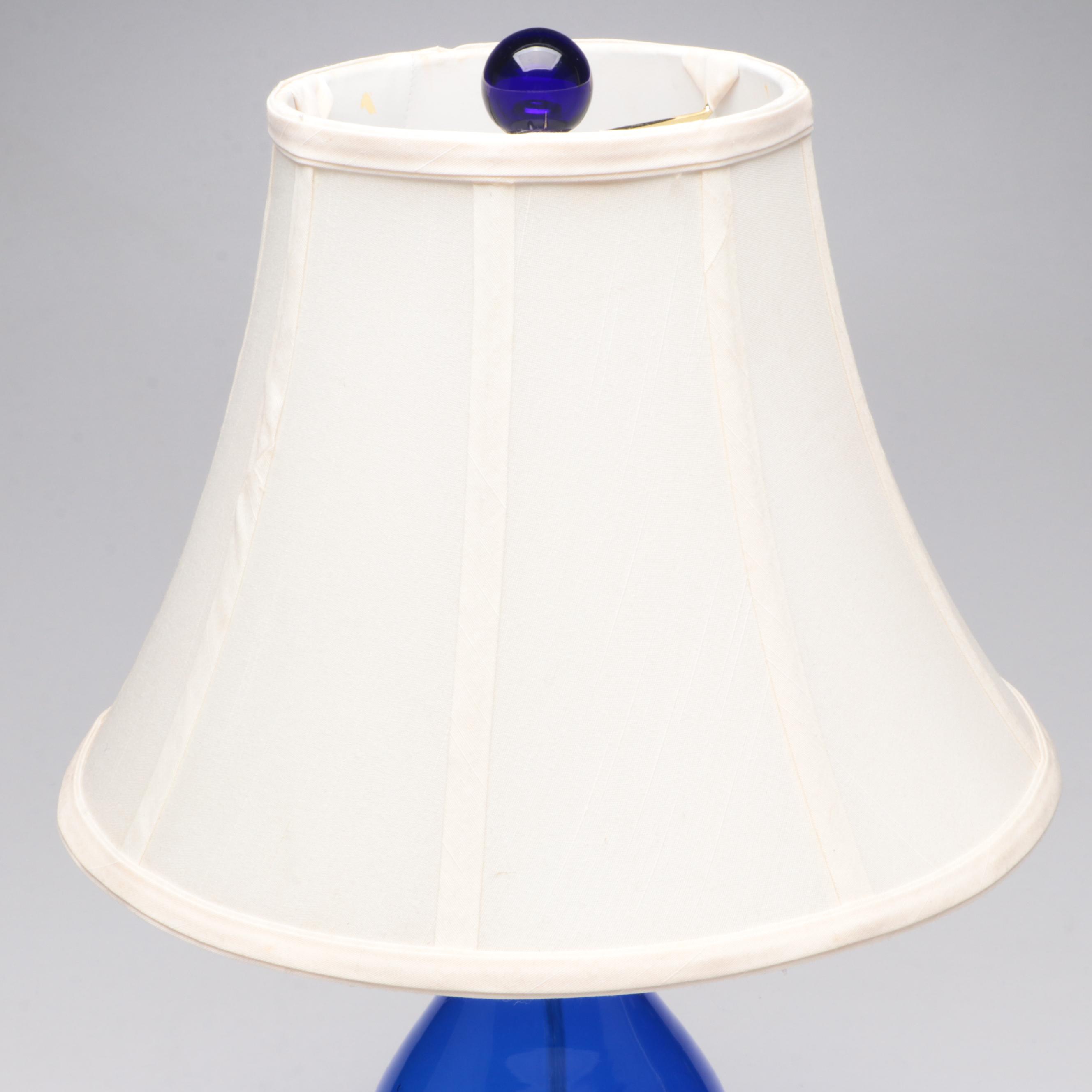 Cobalt Blue Glass Table Lamp