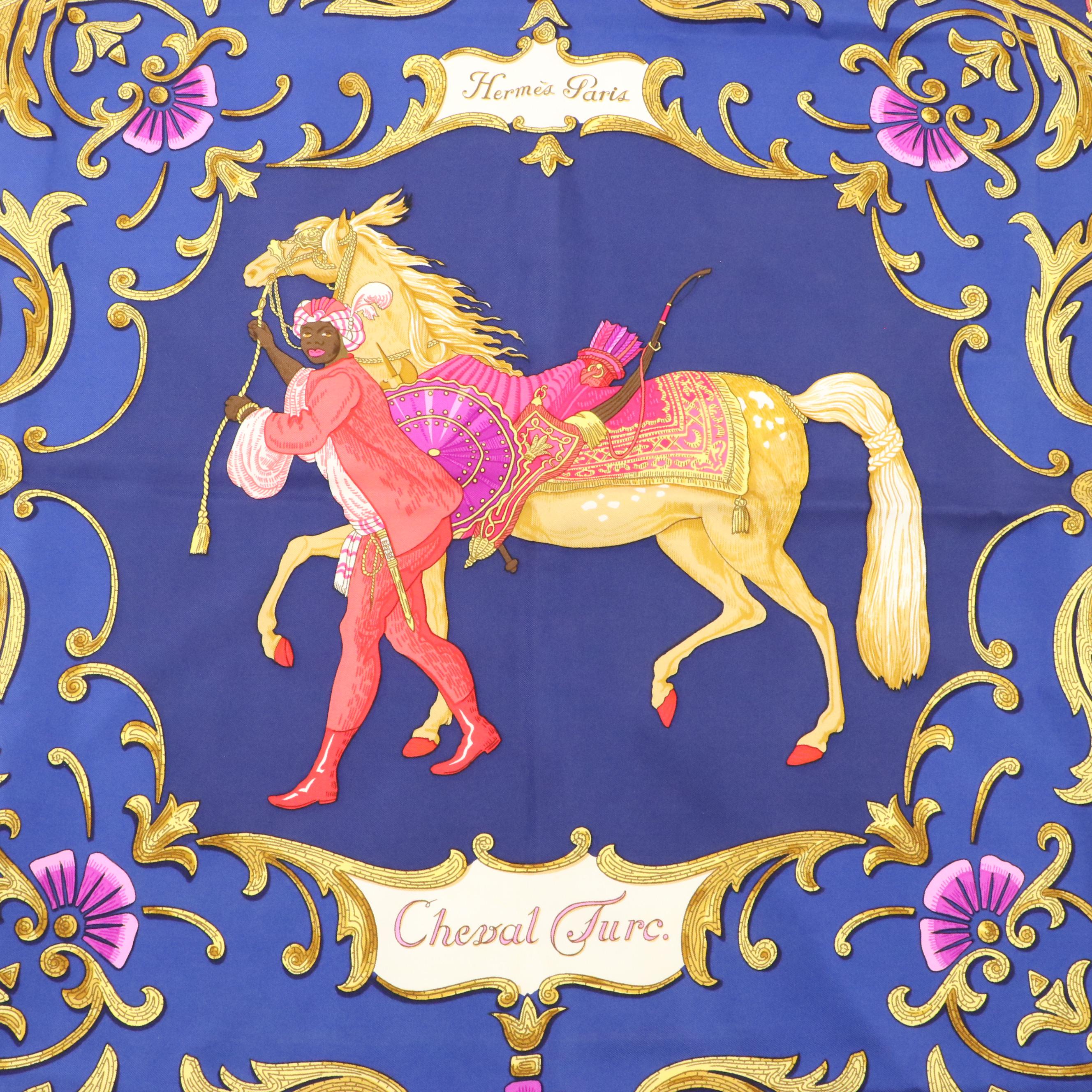 Hermès "Cheval Turc" Silk Twill Scarf 90