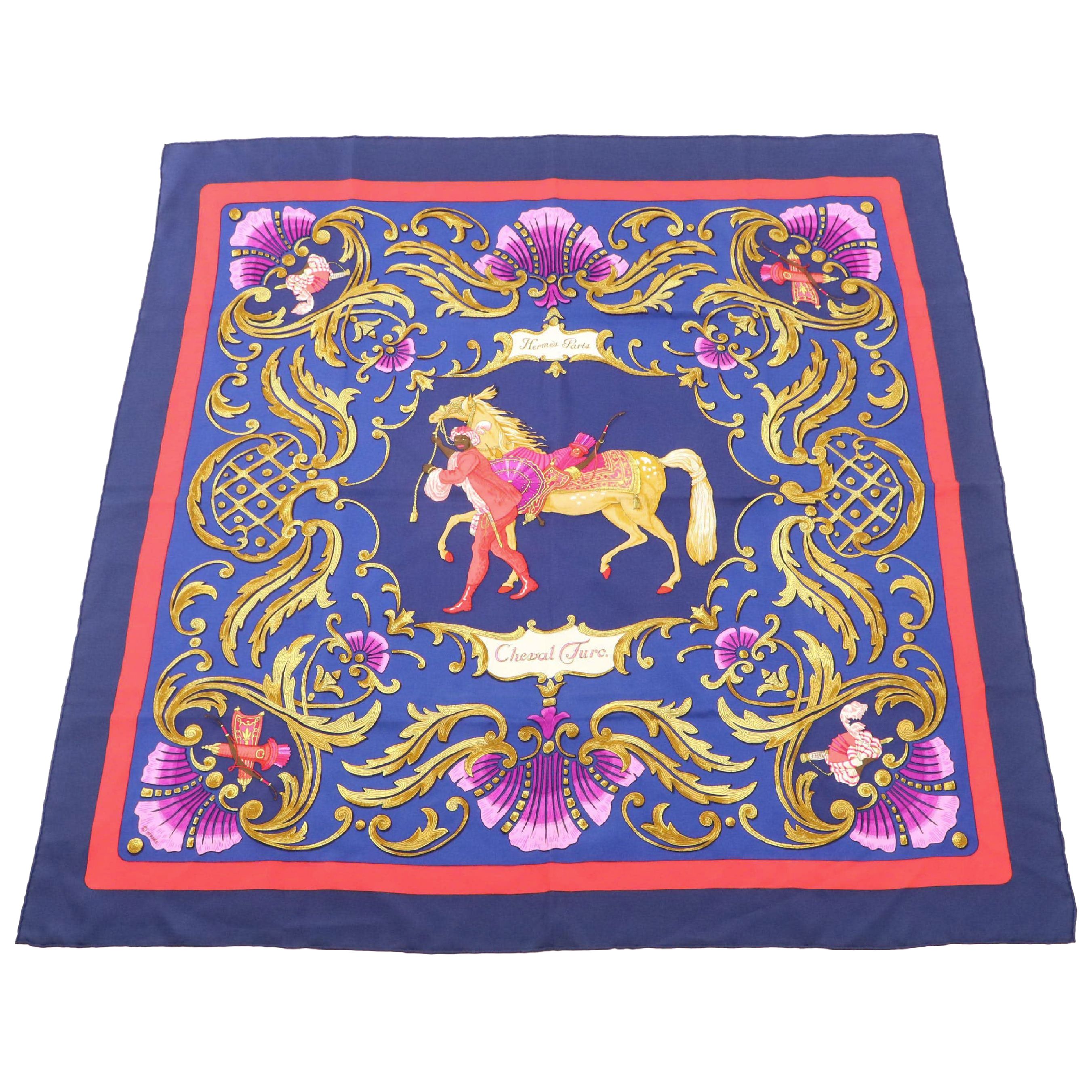 Hermès "Cheval Turc" Silk Twill Scarf 90