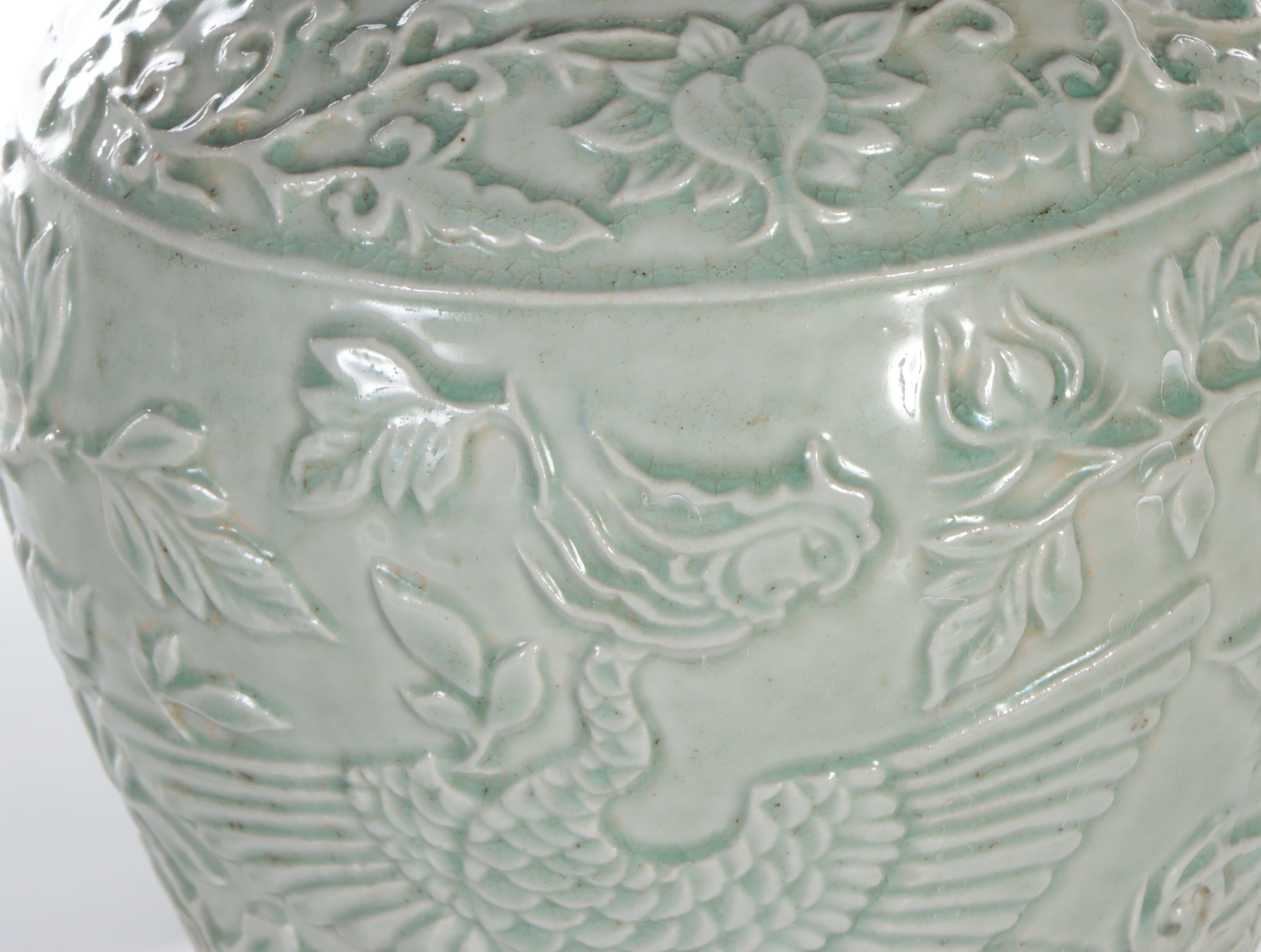 Pair of Celadon Porcelain Table Lamps