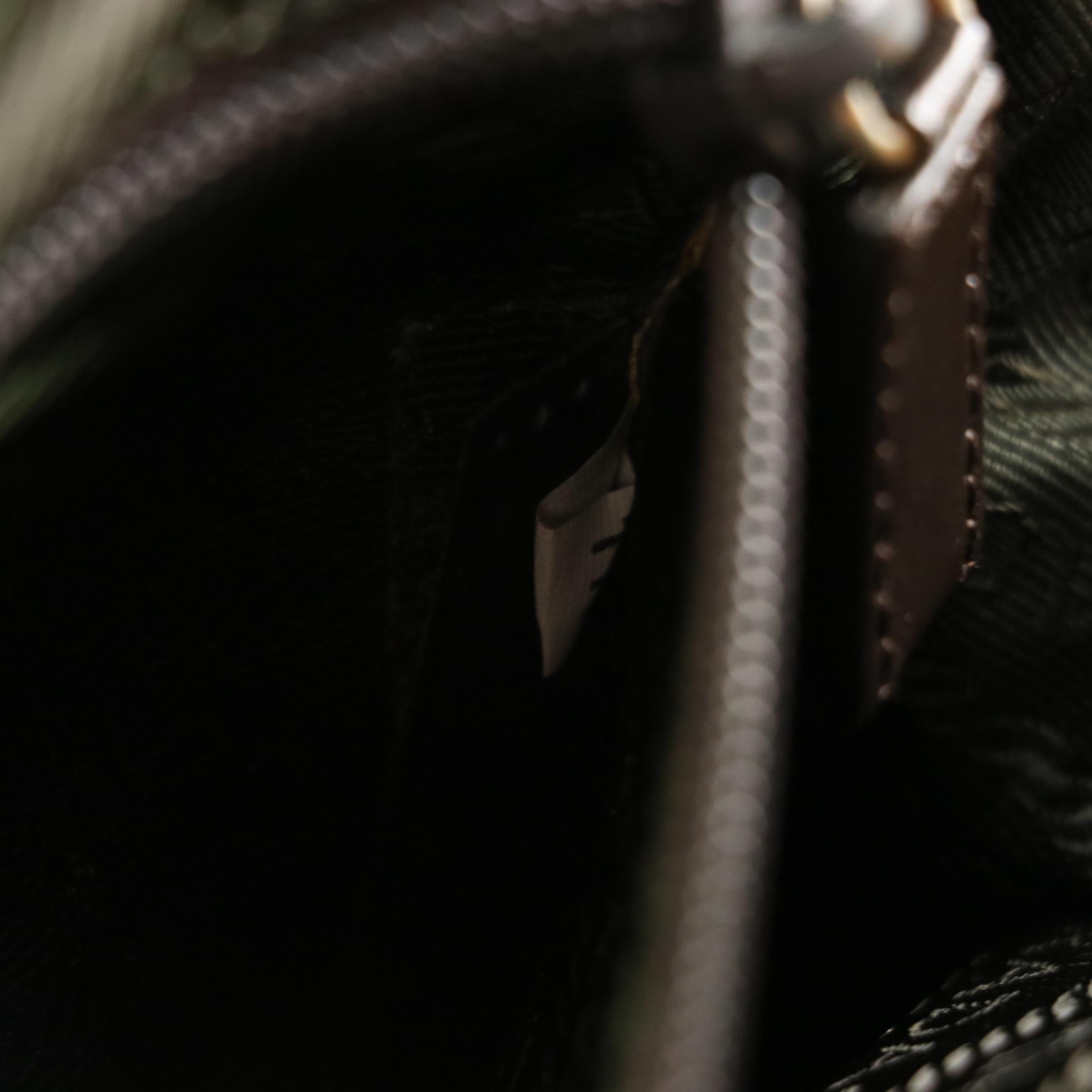 Prada Doctor's Style Bag in Brown Canvas and Yellow Cinghiale Leather