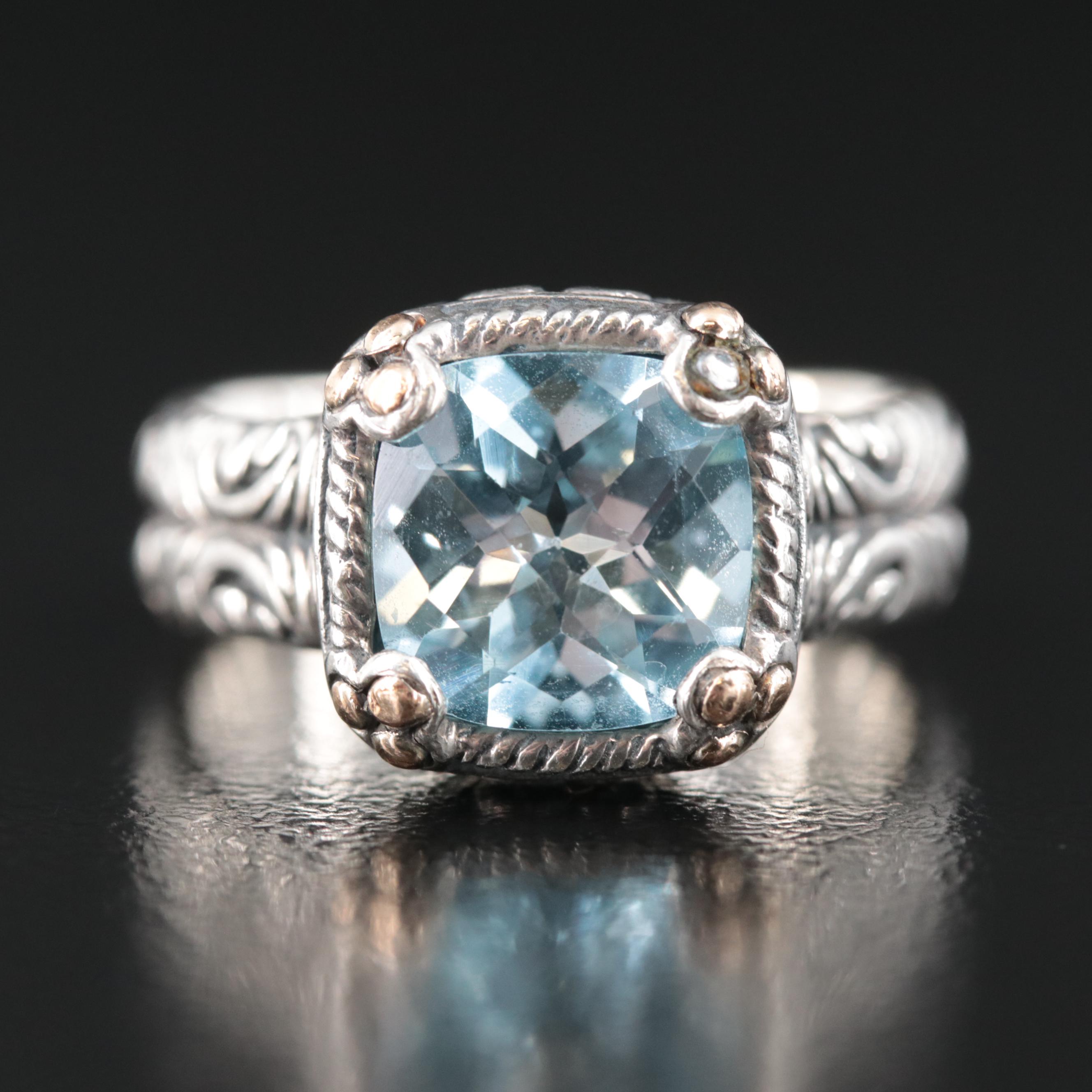 Sterling Topaz Ring with 14K Accents