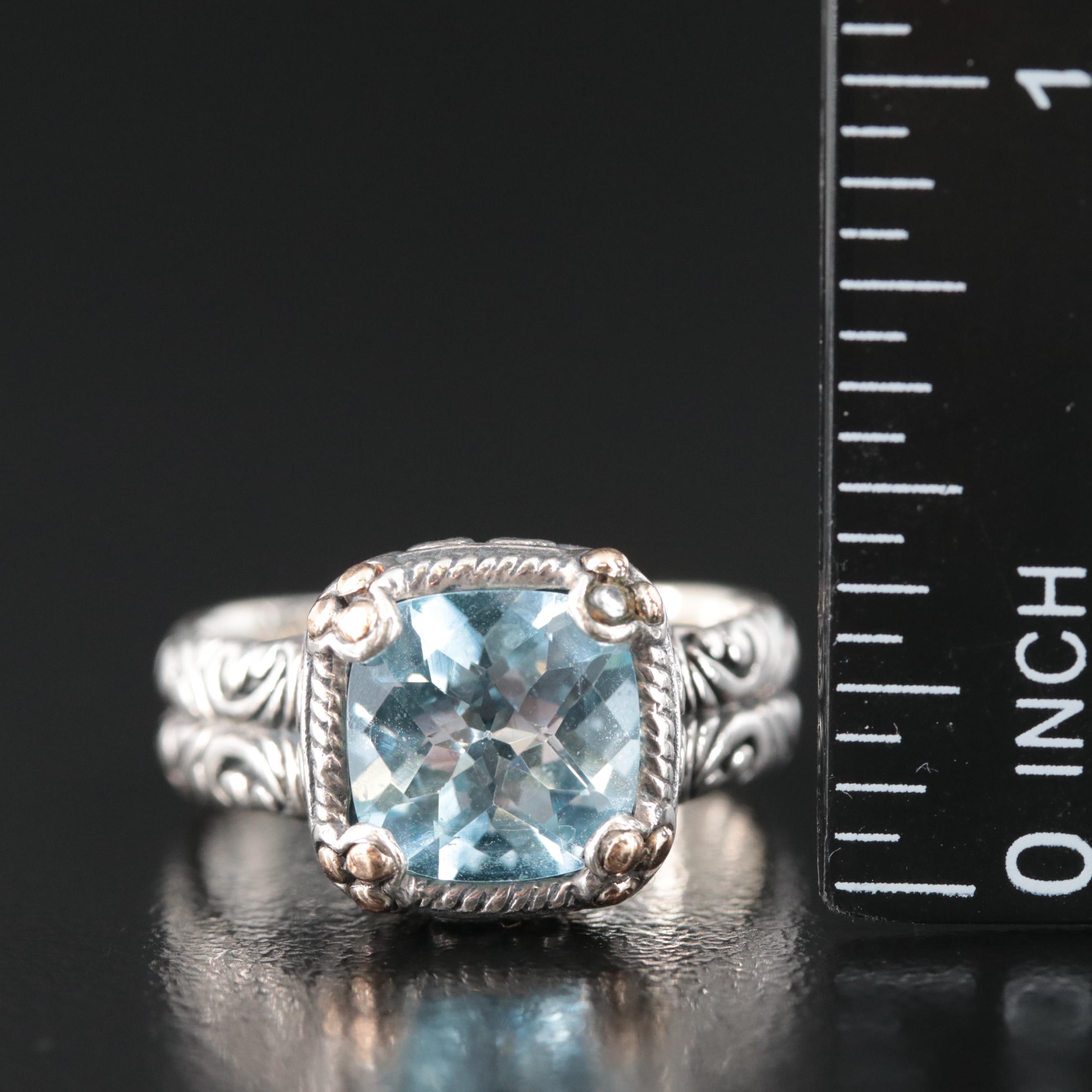 Sterling Topaz Ring with 14K Accents