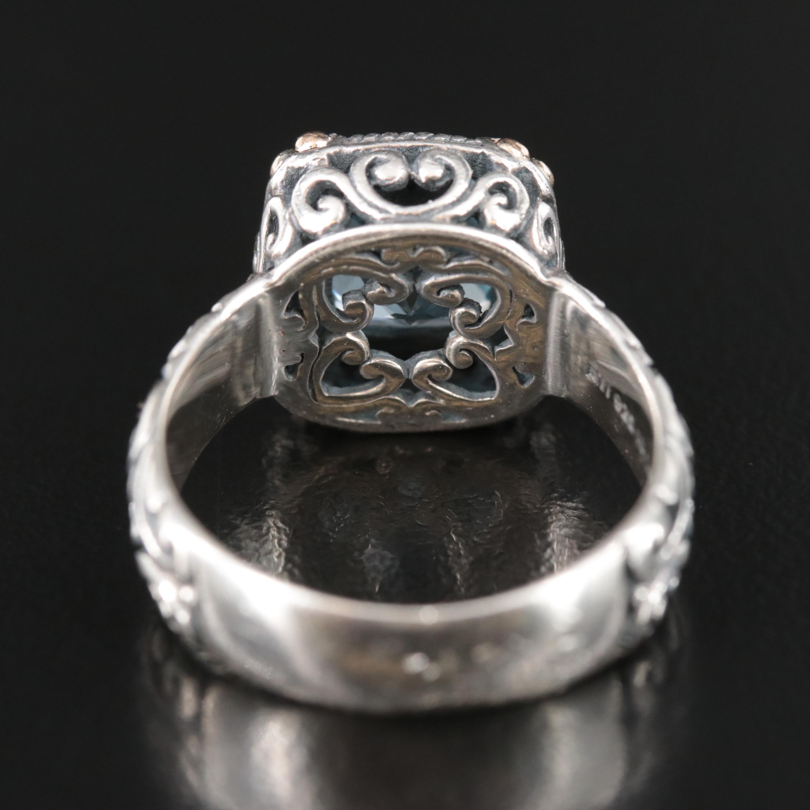 Sterling Topaz Ring with 14K Accents