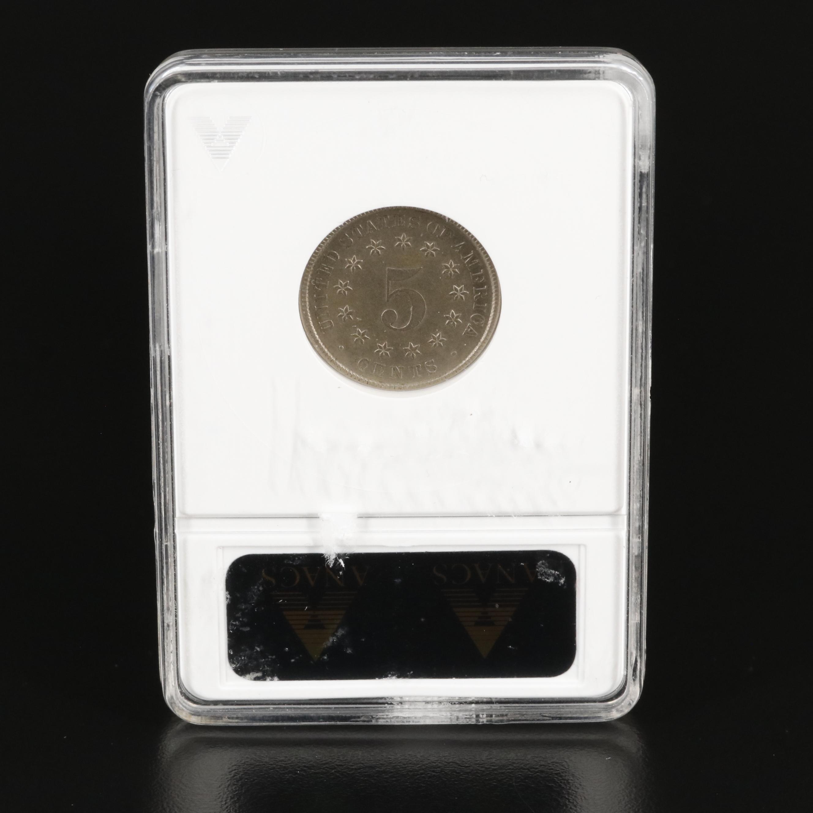 ANACS Graded AU55 1883 3 over 2 Shield Nickel