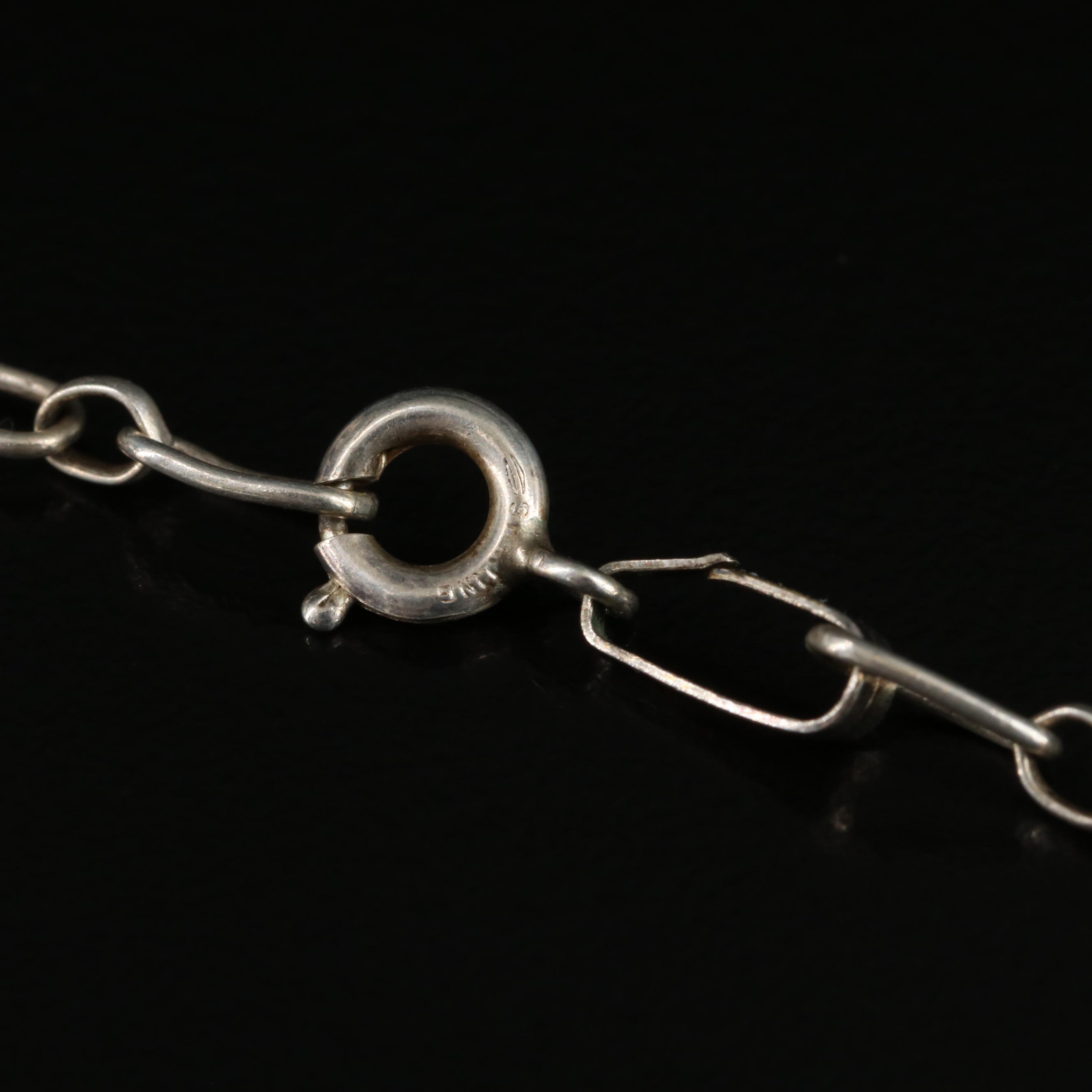 Southwestern Sterling Black Bear Claw and Turquoise Pendant Necklace