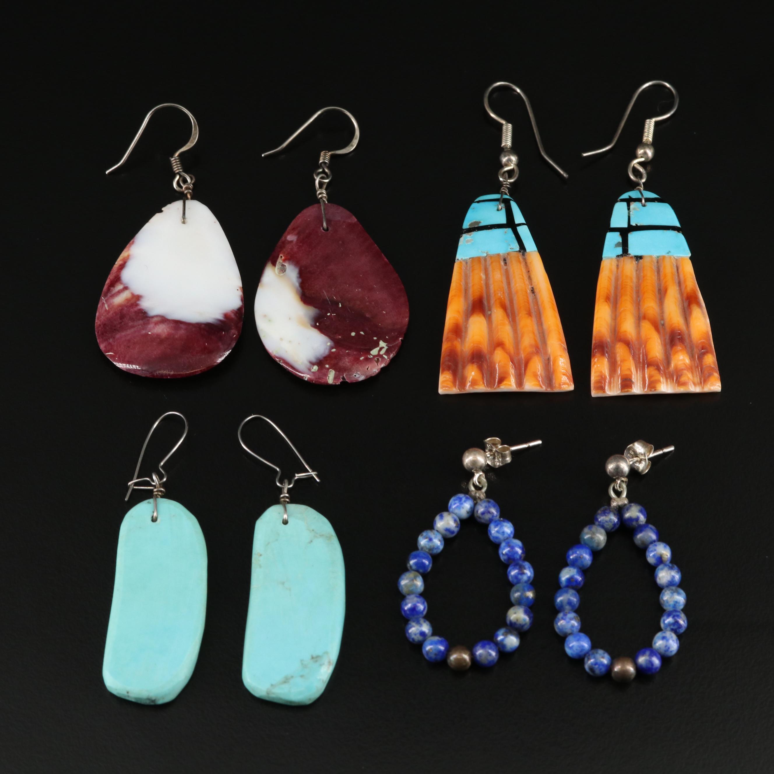 Lapis Lazuli, Shell and Turquoise Earring Collection