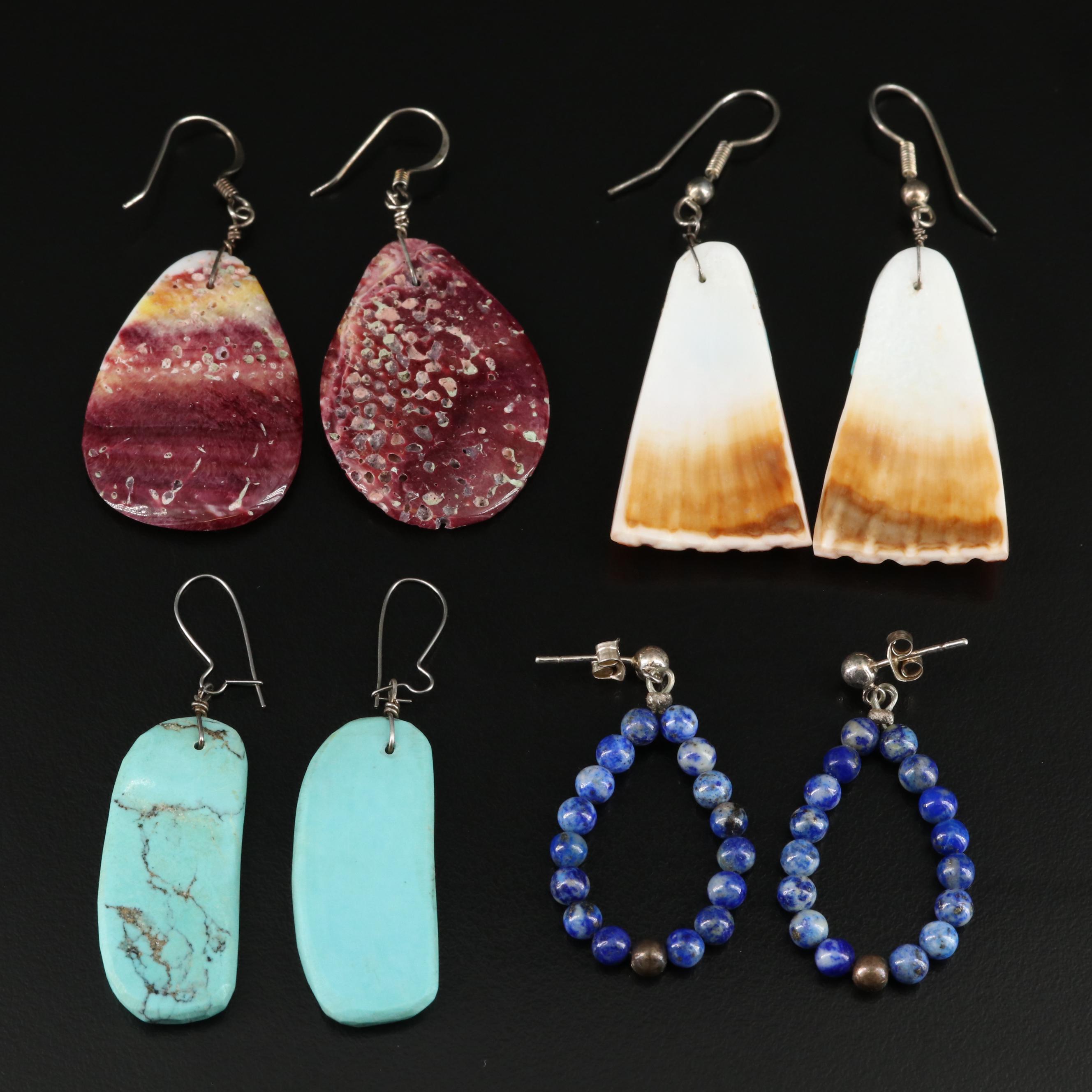 Lapis Lazuli, Shell and Turquoise Earring Collection