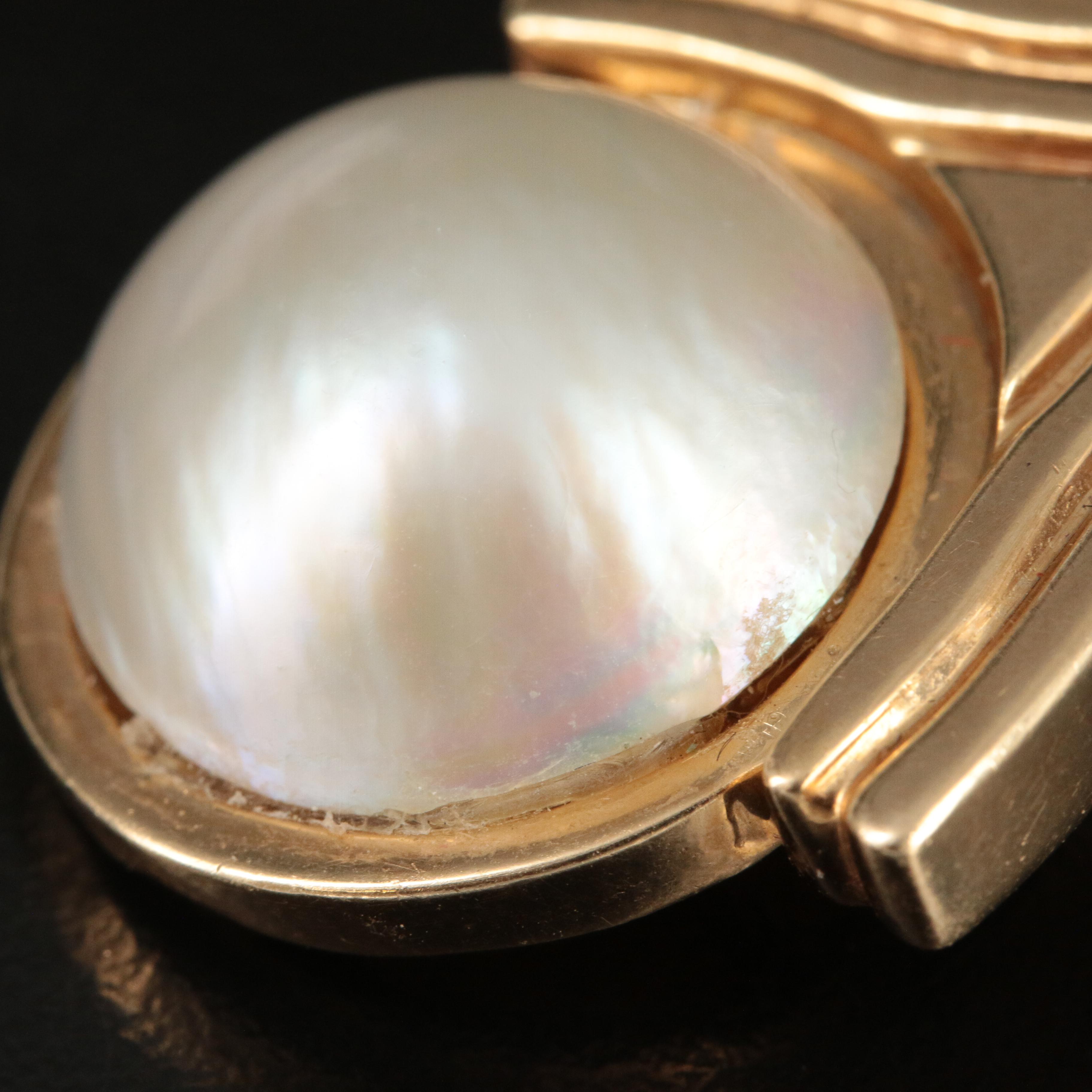 14K Mabé Pearl Enhancer Pendant