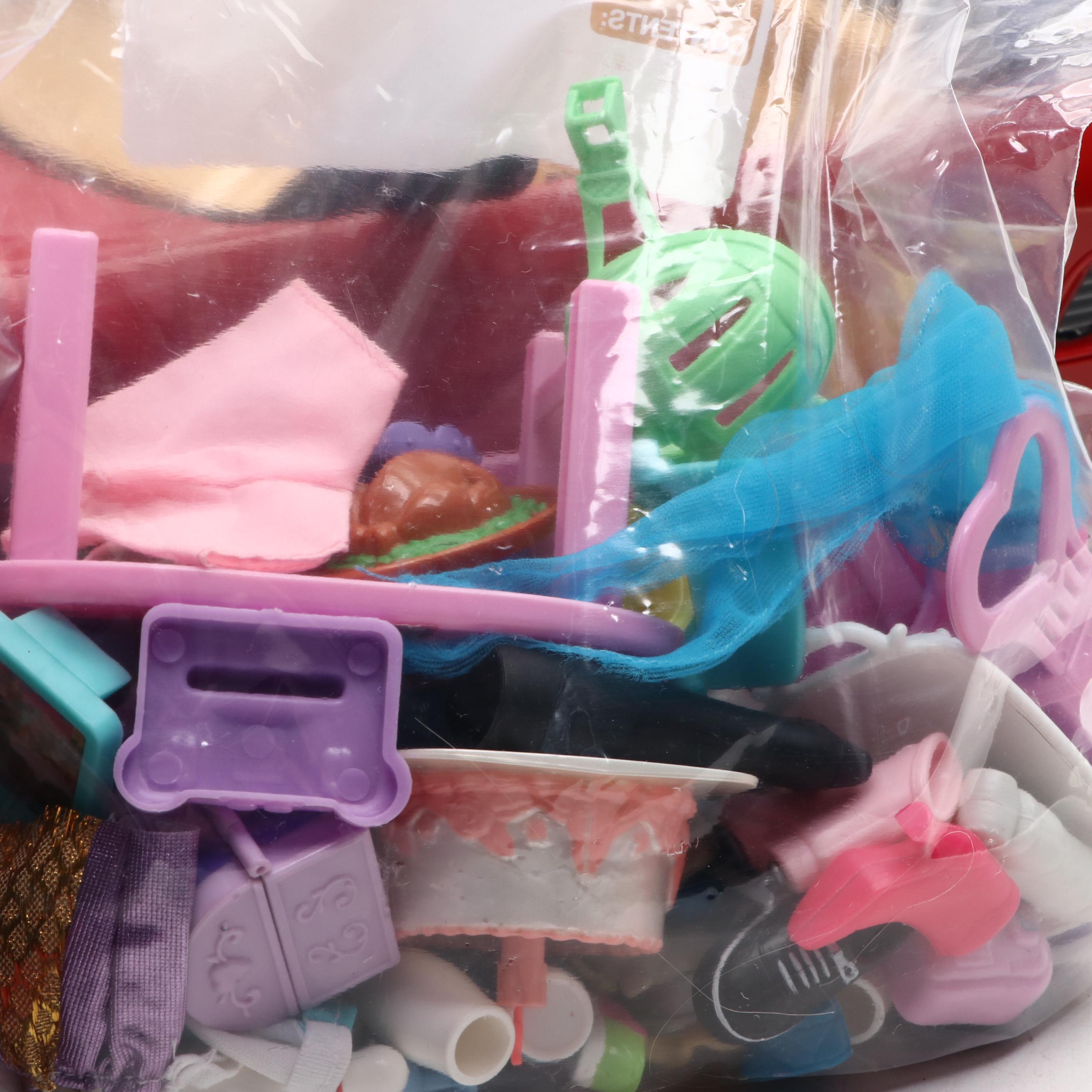 Barbie Porsche Boxster Sports Car, Walking Beauty Horse, and Barbie Dolls