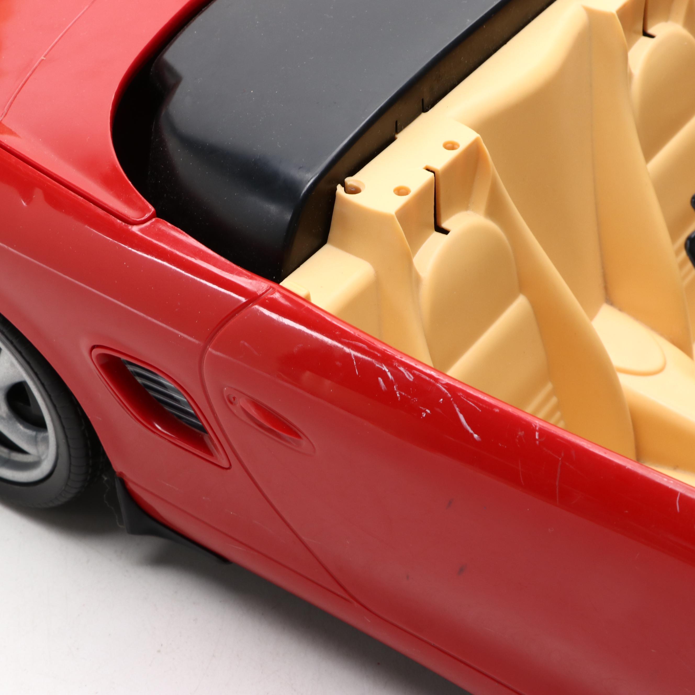 Barbie Porsche Boxster Sports Car, Walking Beauty Horse, and Barbie Dolls