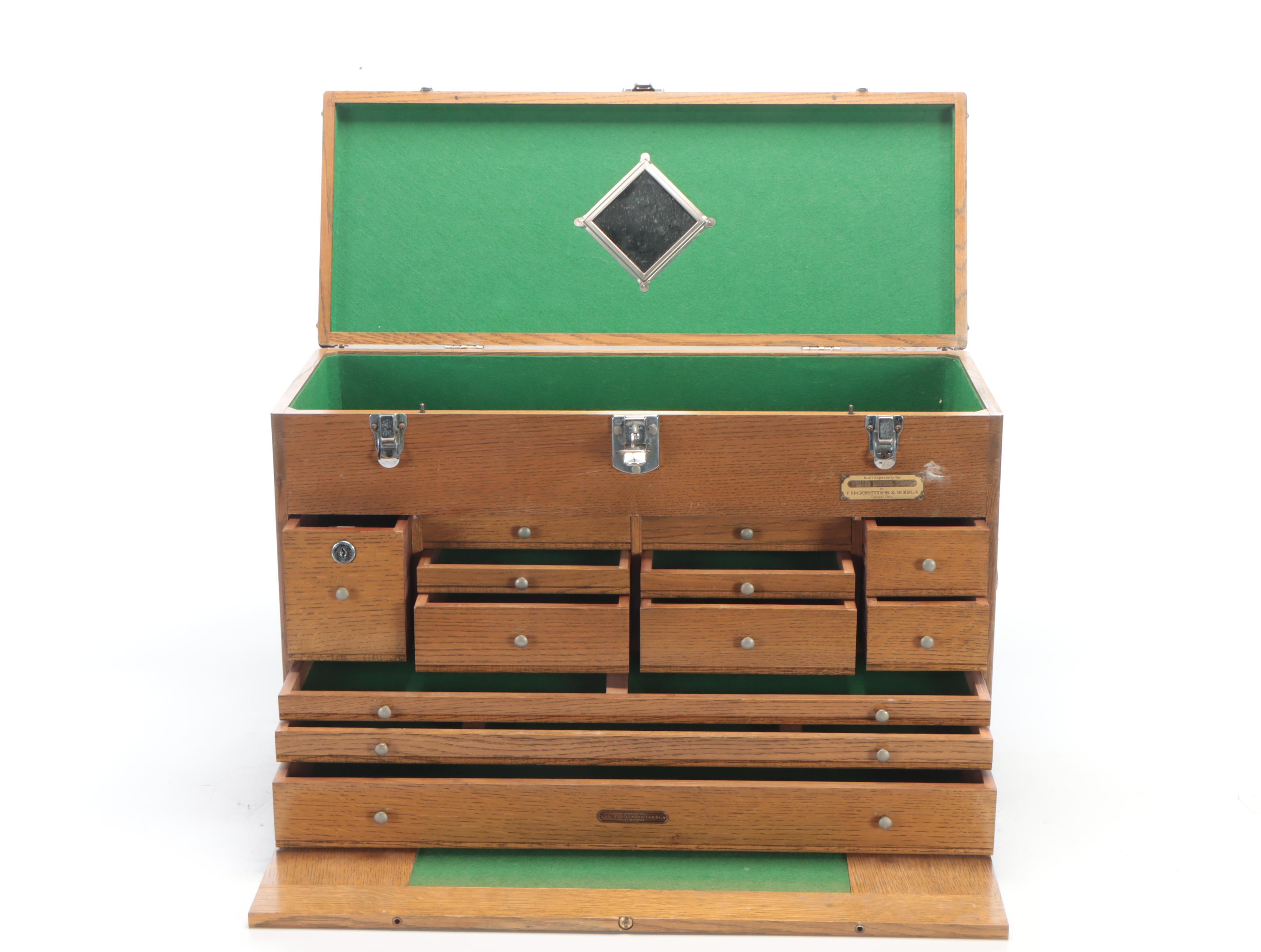 H. Gerstner & Sons Custom Built Machinist's Oak Tool Chest
