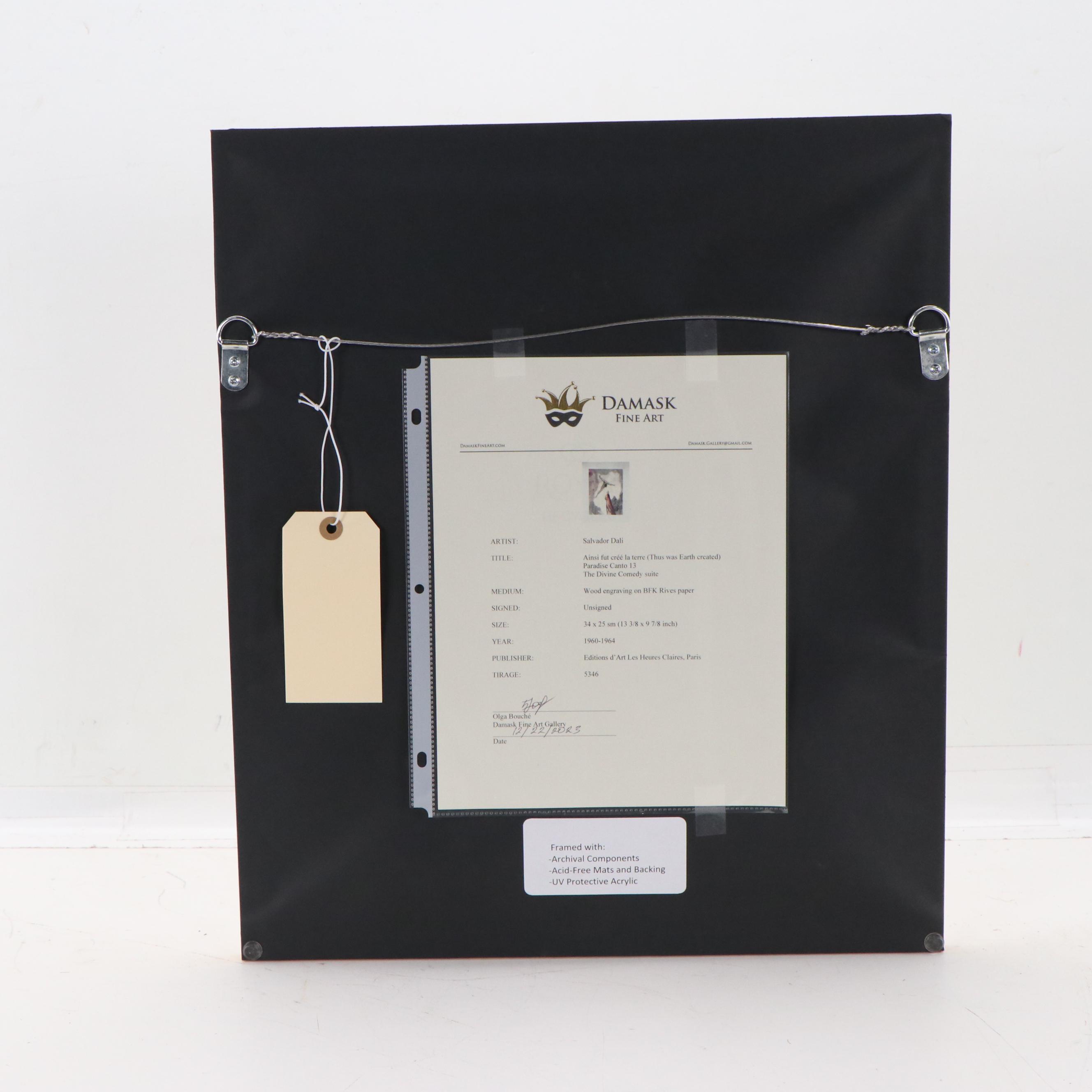 Salvador Dalí Wood Engraving "L’apparition du Christ," 1960 - 1964