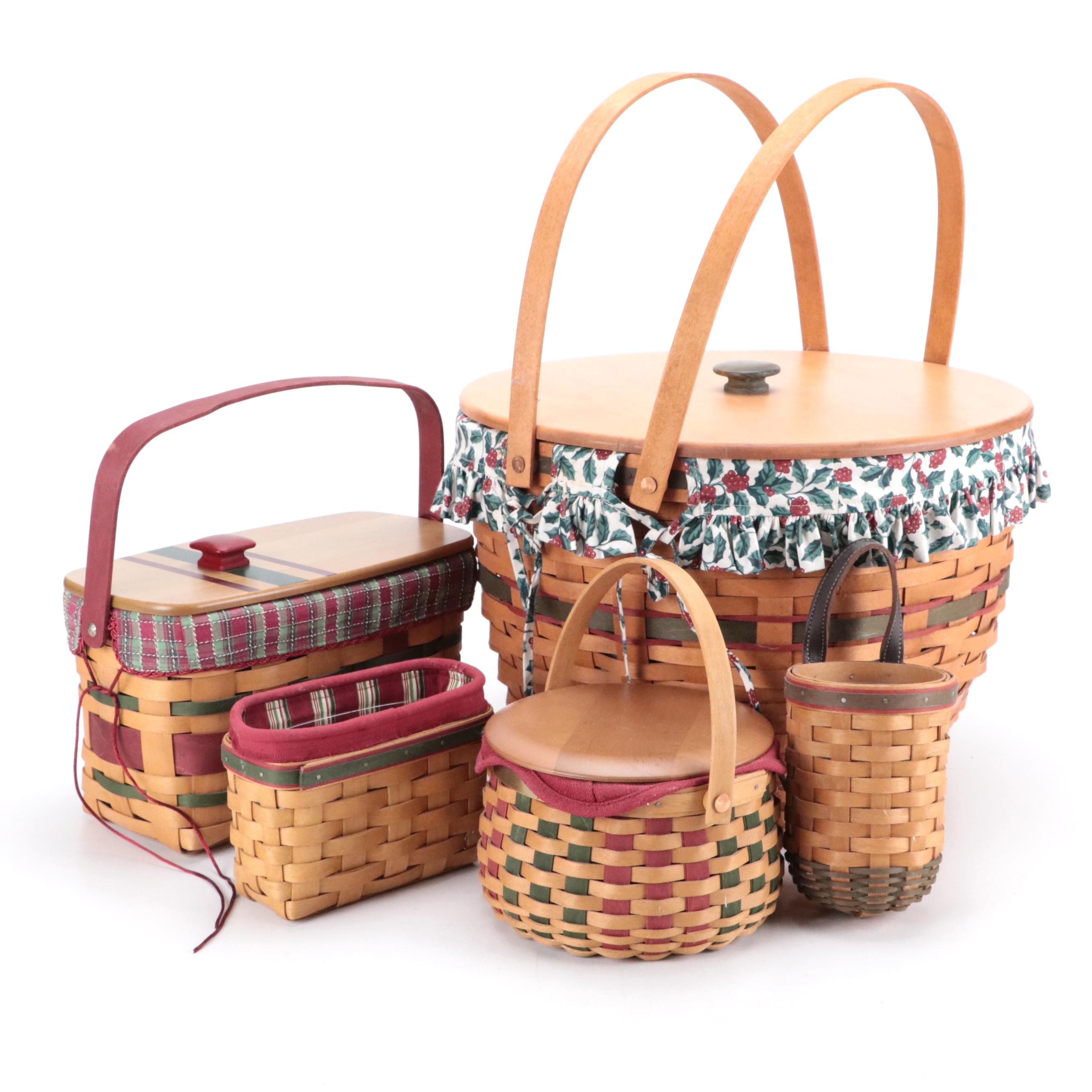 Longaberger Woven Maple Baskets with Liners